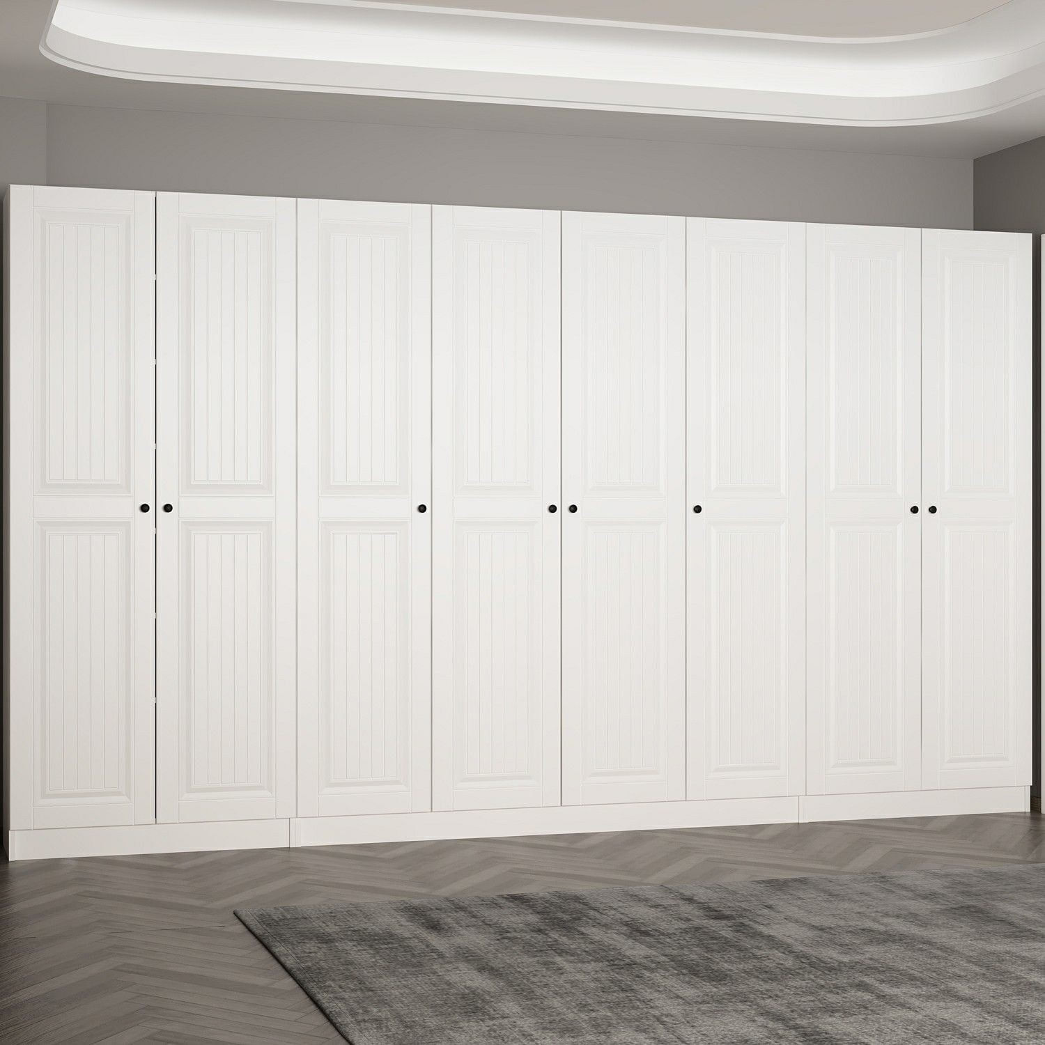 Cuier hol Hanah Home, PAL melaminat, 360 x 35 x 210 cm, alb, 506MNR3225 — imaginea 5