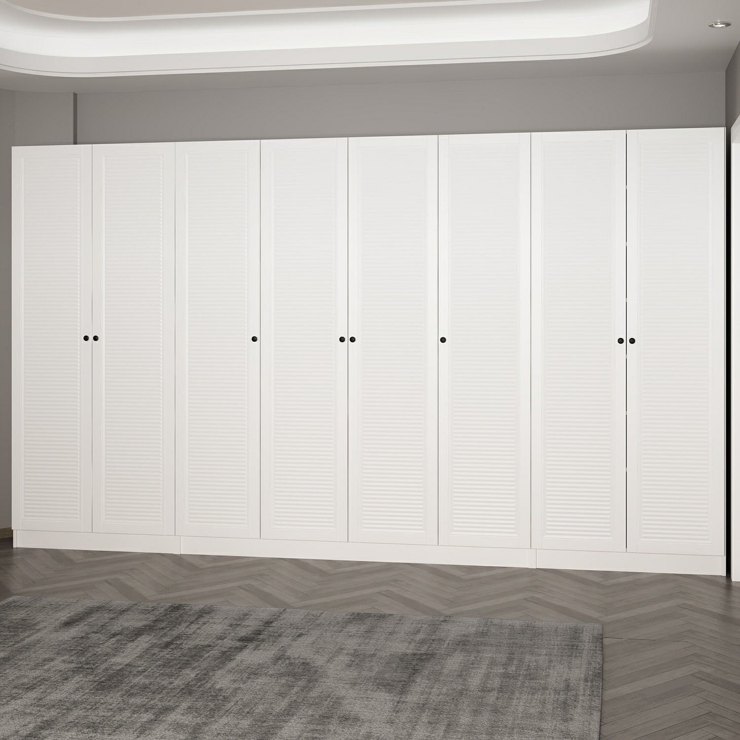 Cuier hol Hanah Home, PAL melaminat, 360 x 35 x 210 cm, alb, 506MNR3325 — imaginea 2