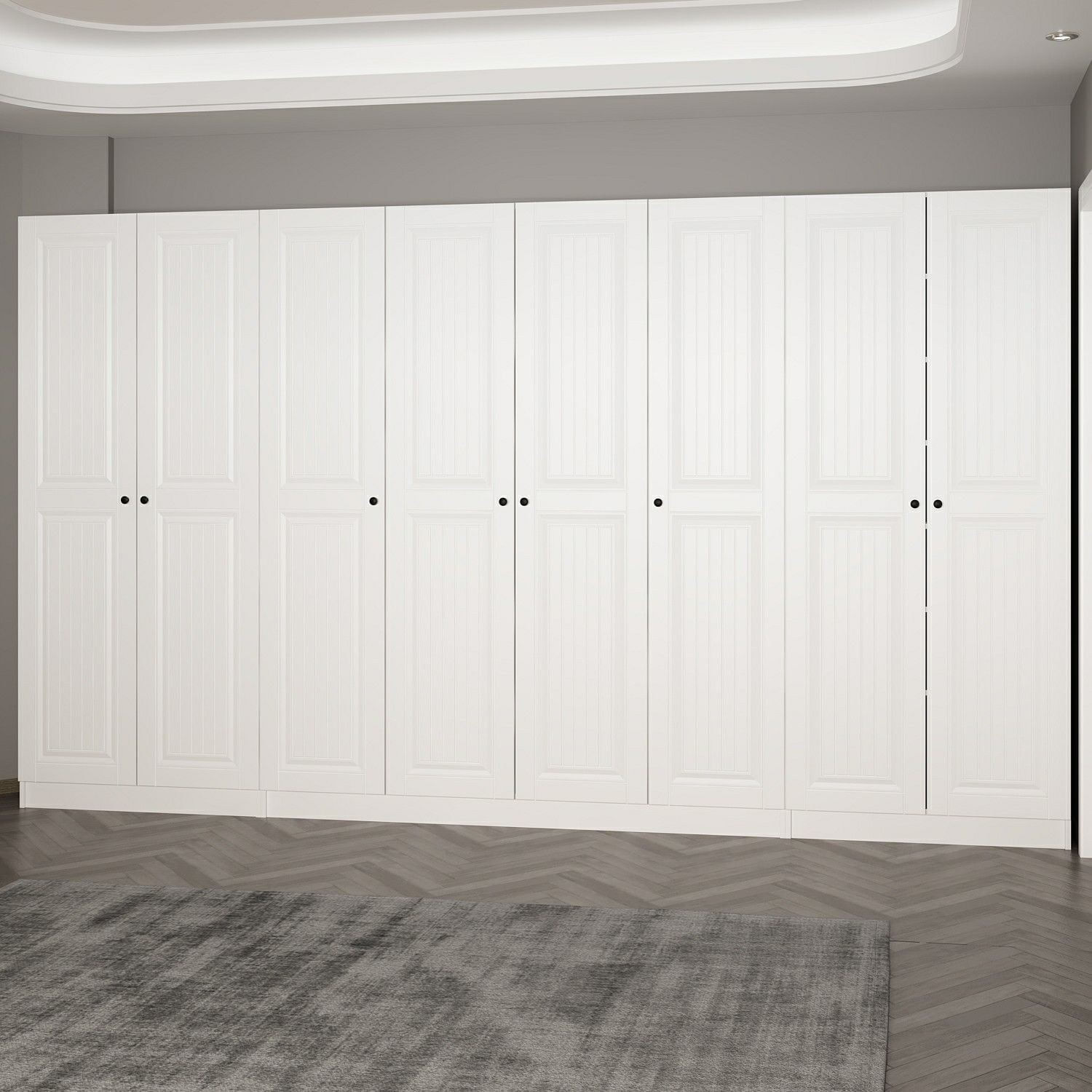 Cuier hol Hanah Home, PAL melaminat, 360 x 35 x 210 cm, alb, 506MNR3225 — imaginea 6
