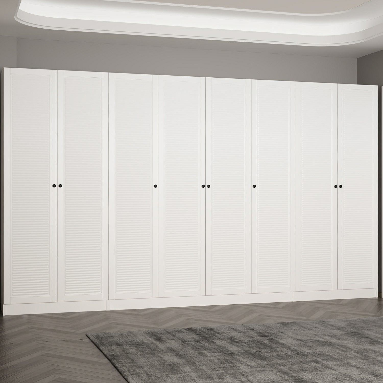 Cuier hol Hanah Home, PAL melaminat, 360 x 35 x 210 cm, alb, 506MNR3325 — imaginea 6