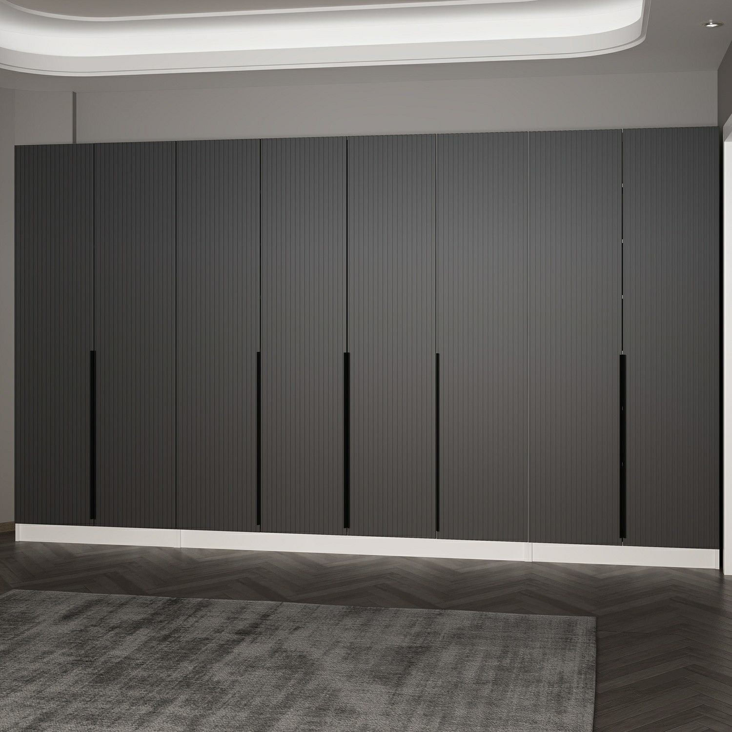 Cuier hol Hanah Home, PAL melaminat, 360 x 35 x 210 cm, antracit, 506MNR3247 — imaginea 7