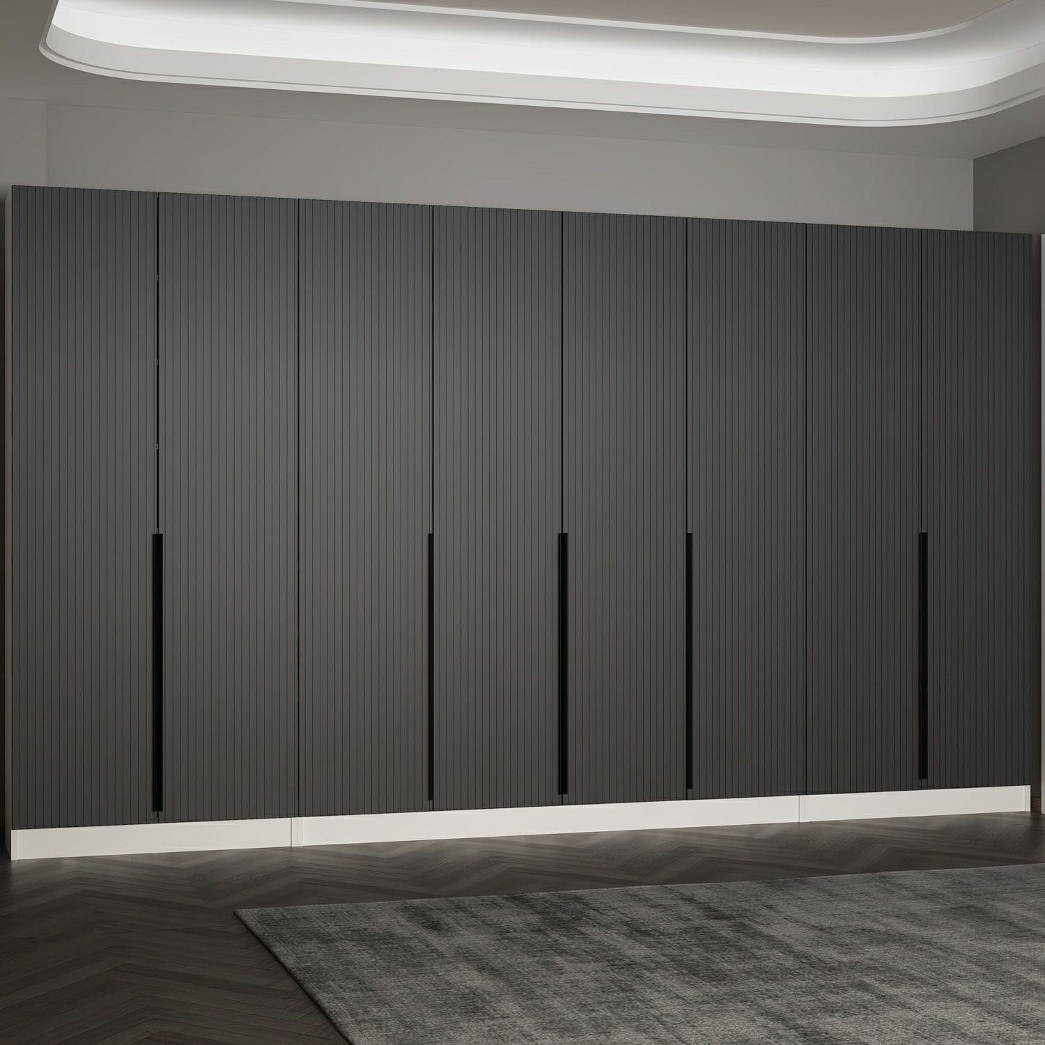 Cuier hol Hanah Home, PAL melaminat, 360 x 35 x 210 cm, antracit, 506MNR3247 — imaginea 8