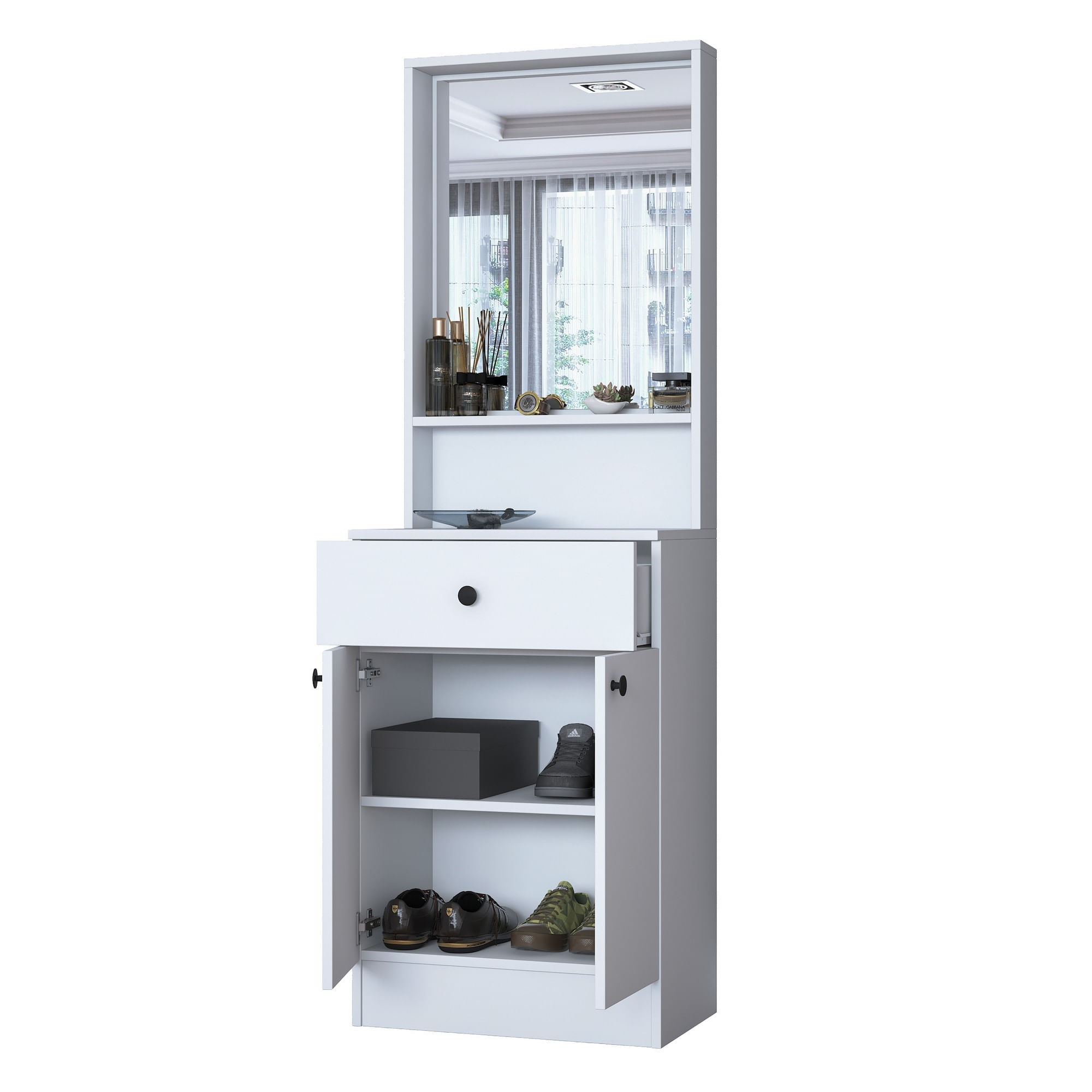 Cuier hol Hanah Home, PAL melaminat, 60 x 35.5 x 182.8 cm, alb, 893RAN1730 — imaginea 4