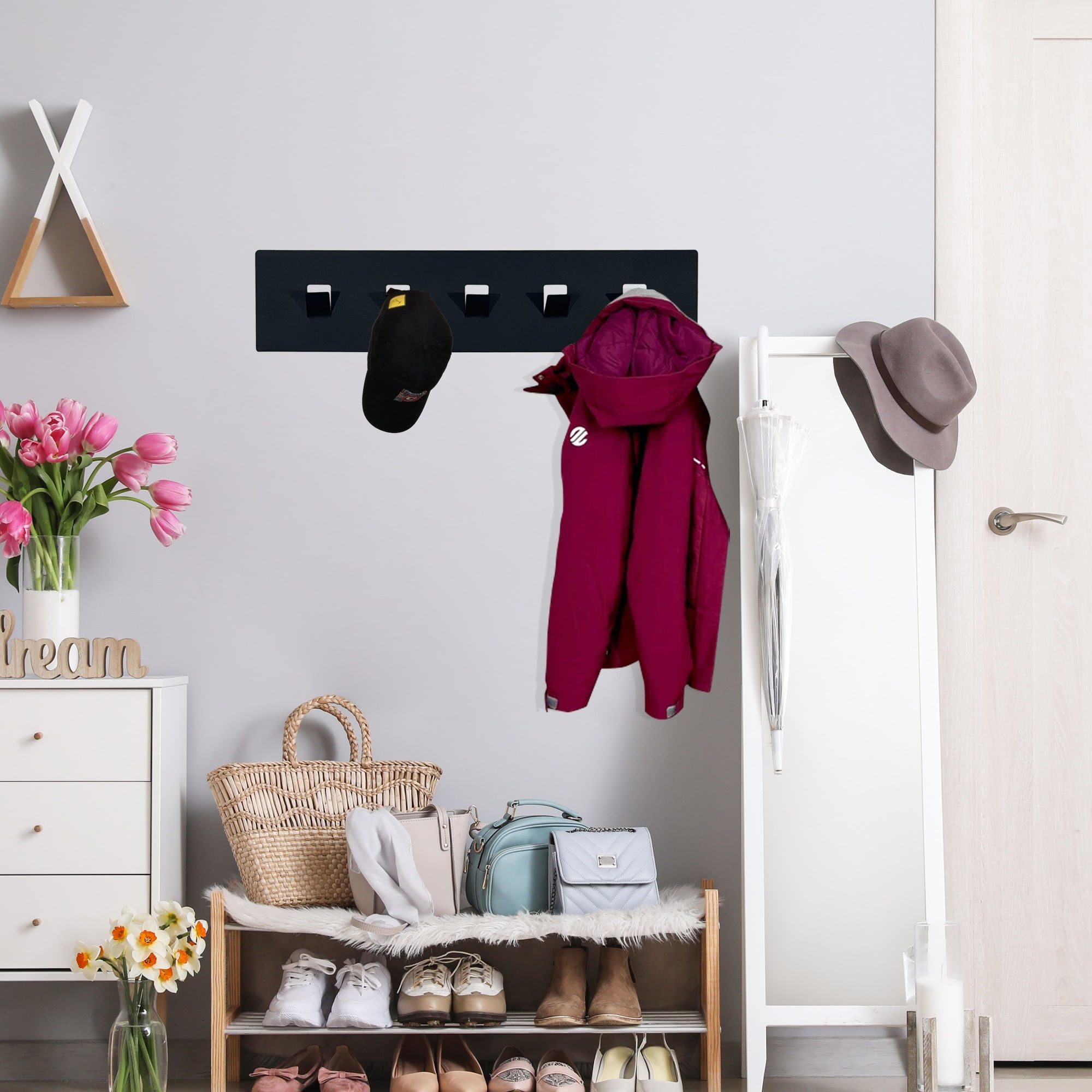 Cârlig perete metal Wallxpert, metal, 47.5 x 11 cm, multicolor, 279ENZ2801 — imaginea 4