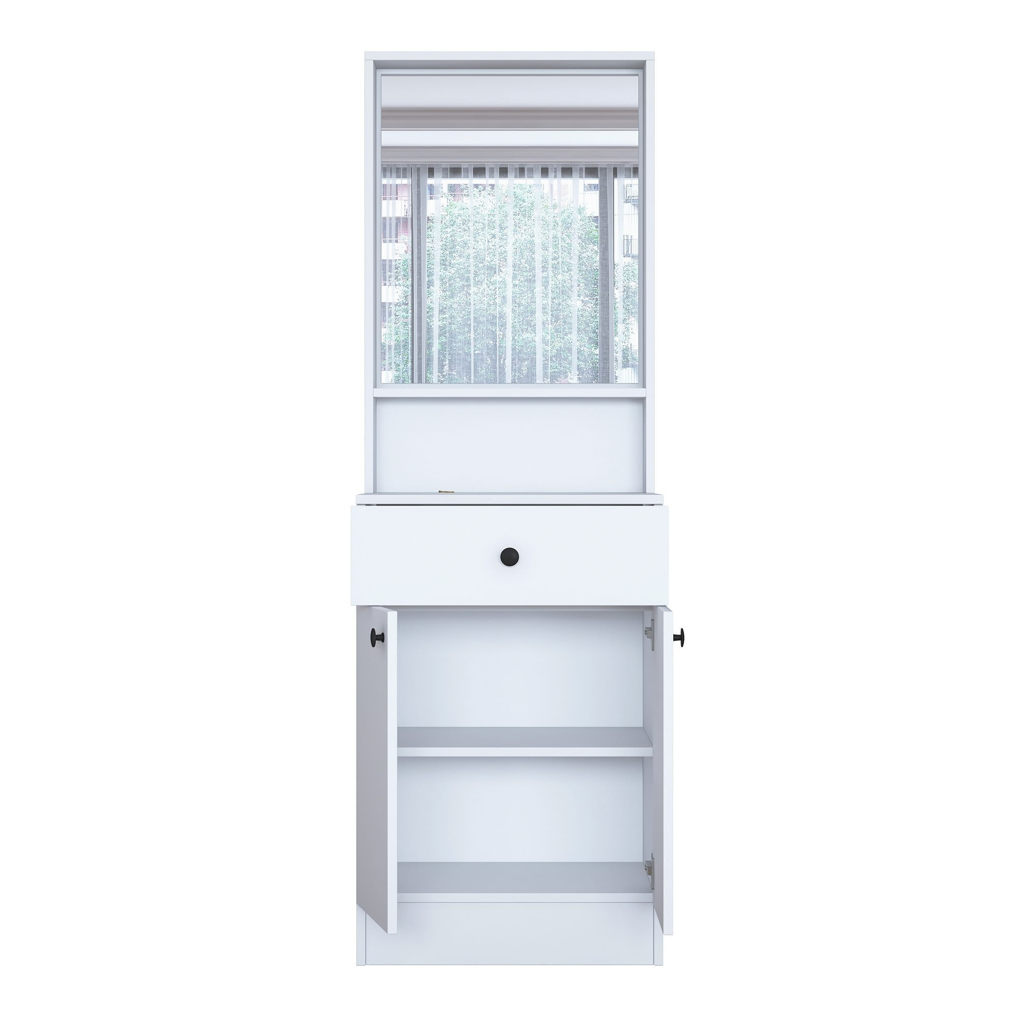 Cuier hol Hanah Home, PAL melaminat, 60 x 35.5 x 182.8 cm, alb, 893RAN1730 — imaginea 9