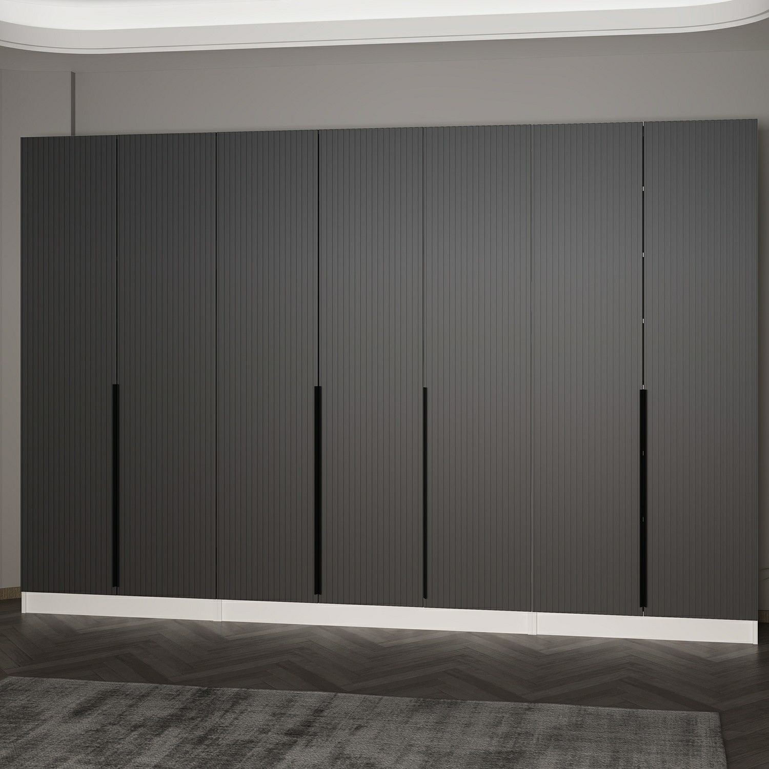 Cuier hol Hanah Home, PAL melaminat, 315 x 35 x 210 cm, antracit, 506MNR3245 — imaginea 2