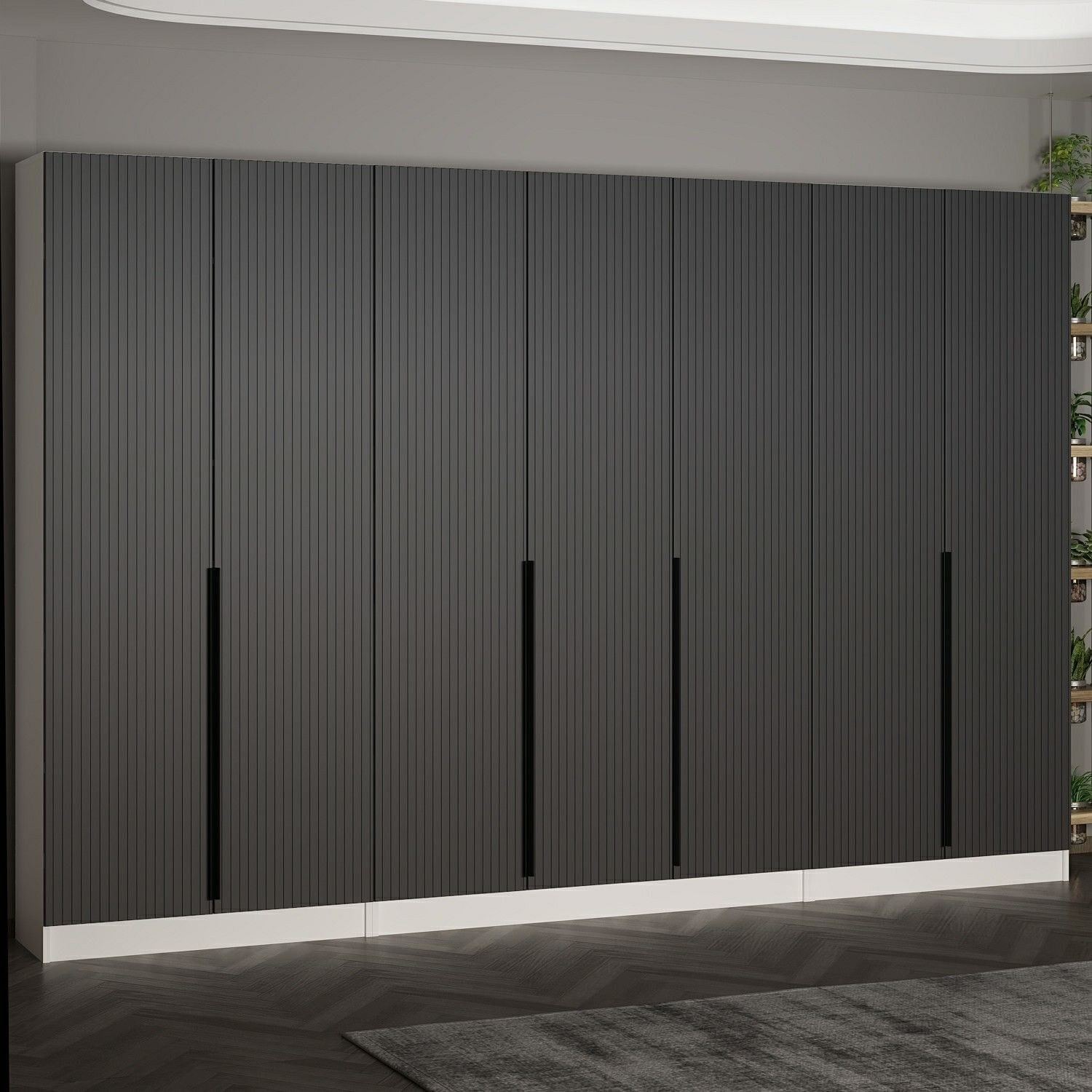 Cuier hol Hanah Home, PAL melaminat, 315 x 35 x 210 cm, antracit, 506MNR3245 — imaginea 3