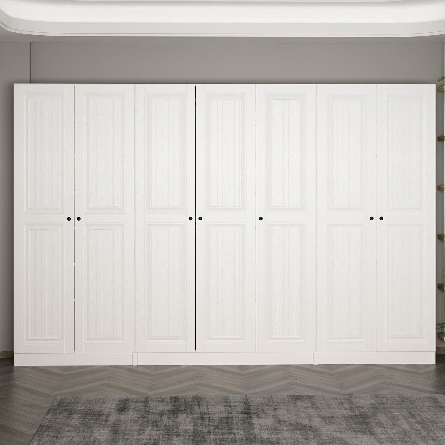 Cuier hol Hanah Home, PAL melaminat, 315 x 35 x 210 cm, alb, 506MNR3223 — imaginea 2