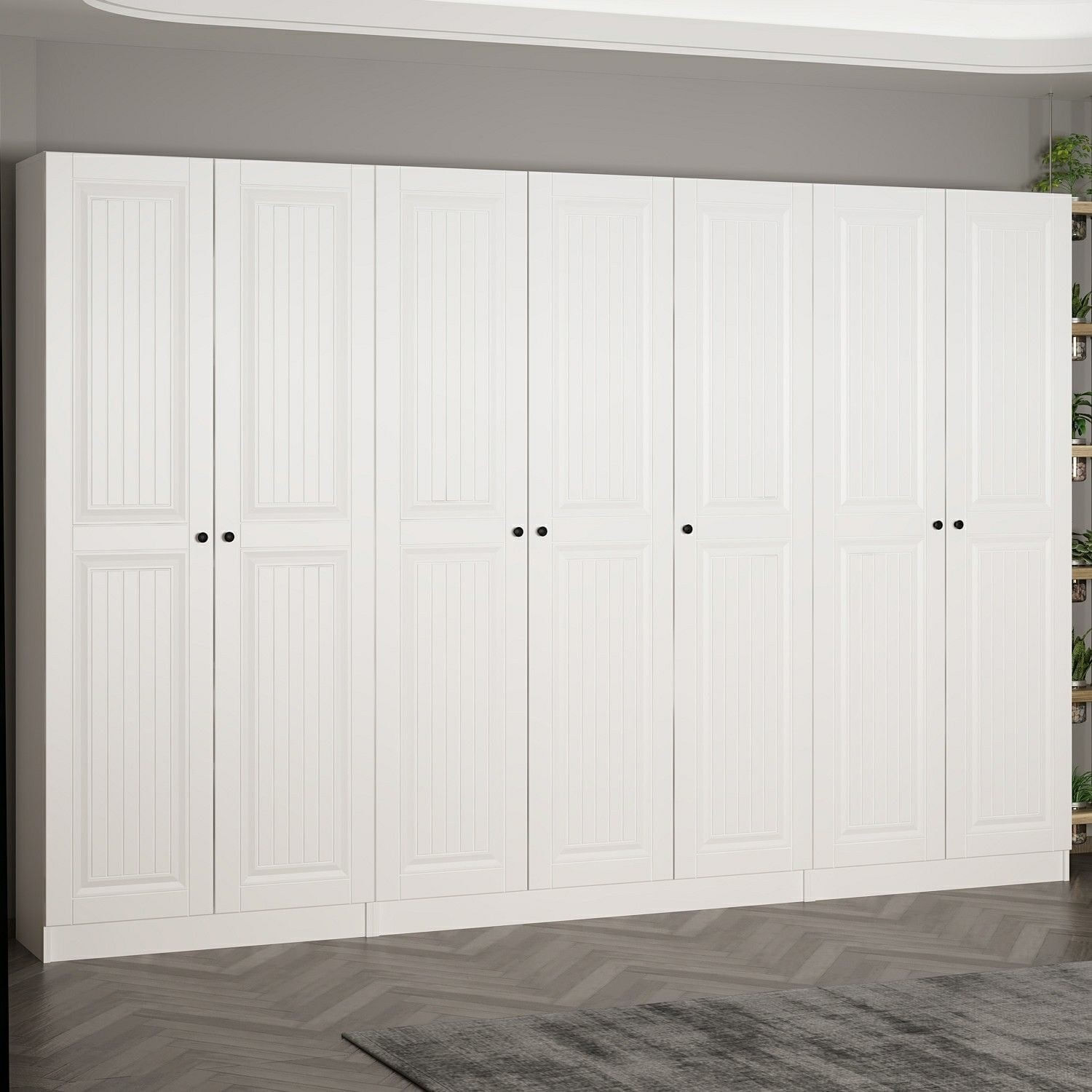 Cuier hol Hanah Home, PAL melaminat, 315 x 35 x 210 cm, alb, 506MNR3223 — imaginea 5
