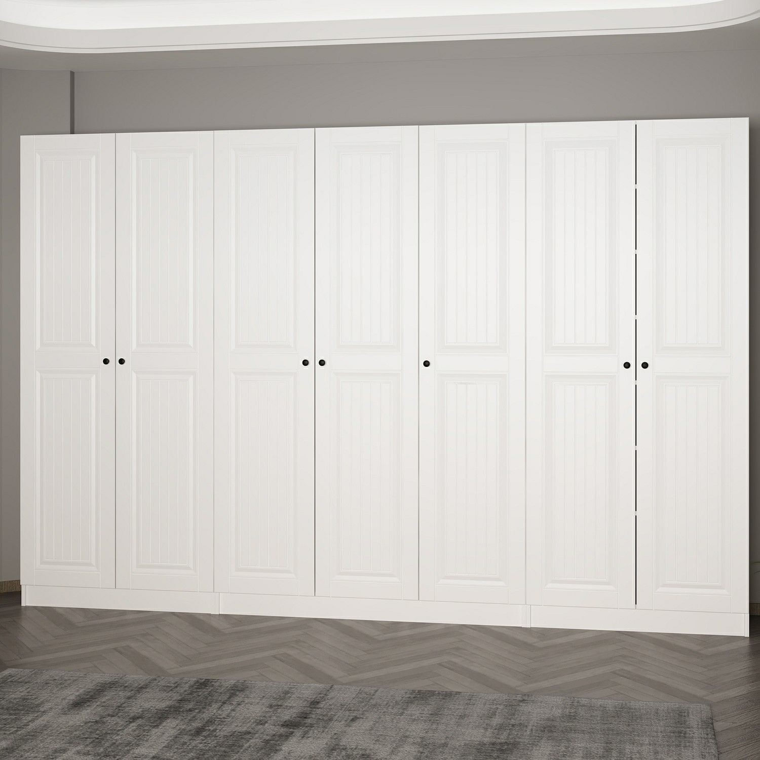 Cuier hol Hanah Home, PAL melaminat, 315 x 35 x 210 cm, alb, 506MNR3223 — imaginea 6