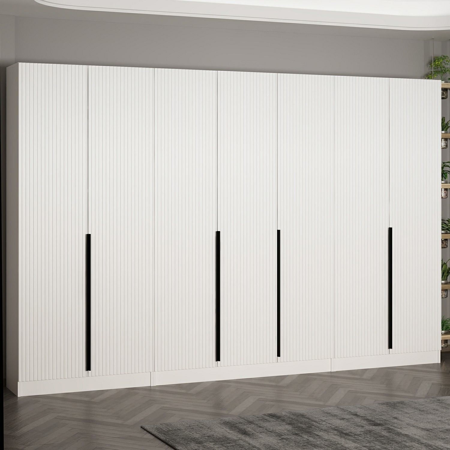 Cuier hol Hanah Home, PAL melaminat, 315 x 35 x 210 cm, alb, 506MNR3234 — imaginea 4
