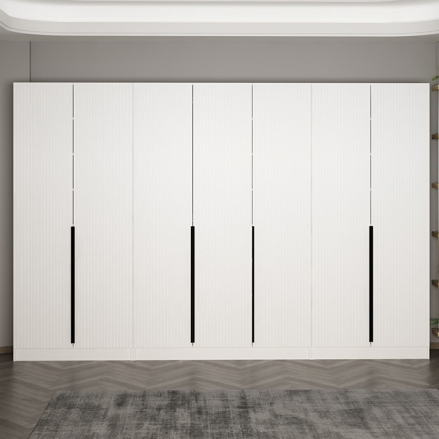 Cuier hol Hanah Home, PAL melaminat, 315 x 35 x 210 cm, alb, 506MNR3234 — imaginea 5