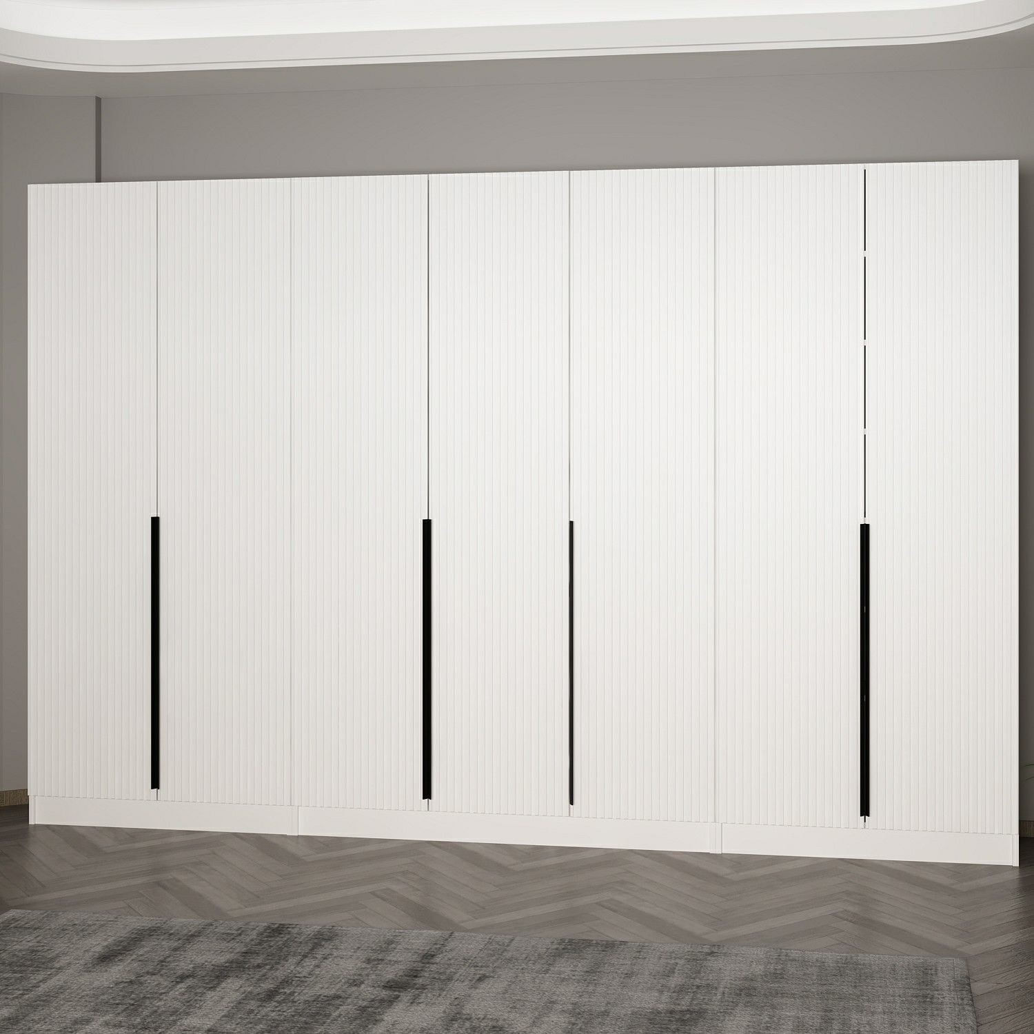 Cuier hol Hanah Home, PAL melaminat, 315 x 35 x 210 cm, alb, 506MNR3234 — imaginea 6