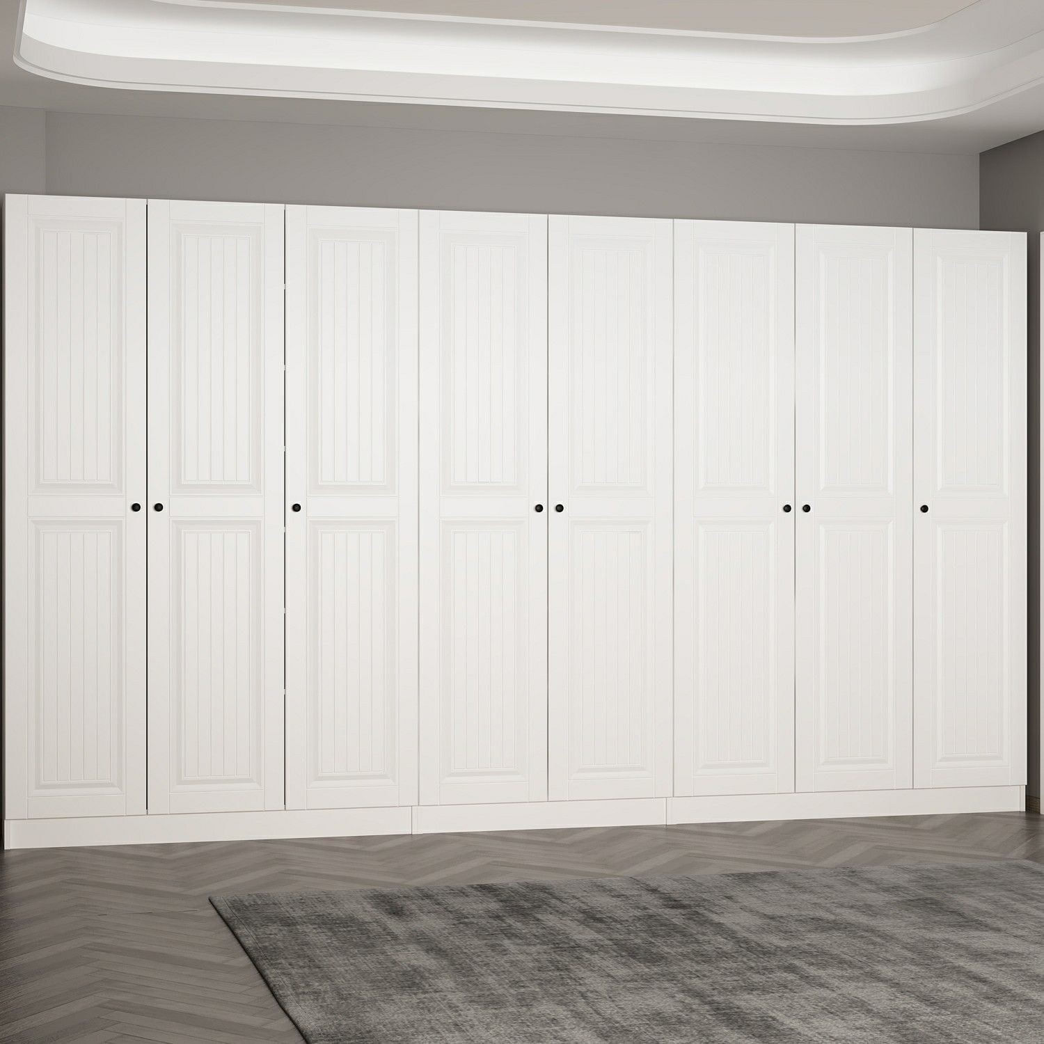 Cuier hol Hanah Home, PAL melaminat, 360 x 35 x 210 cm, alb, 506MNR3226 — imaginea 5