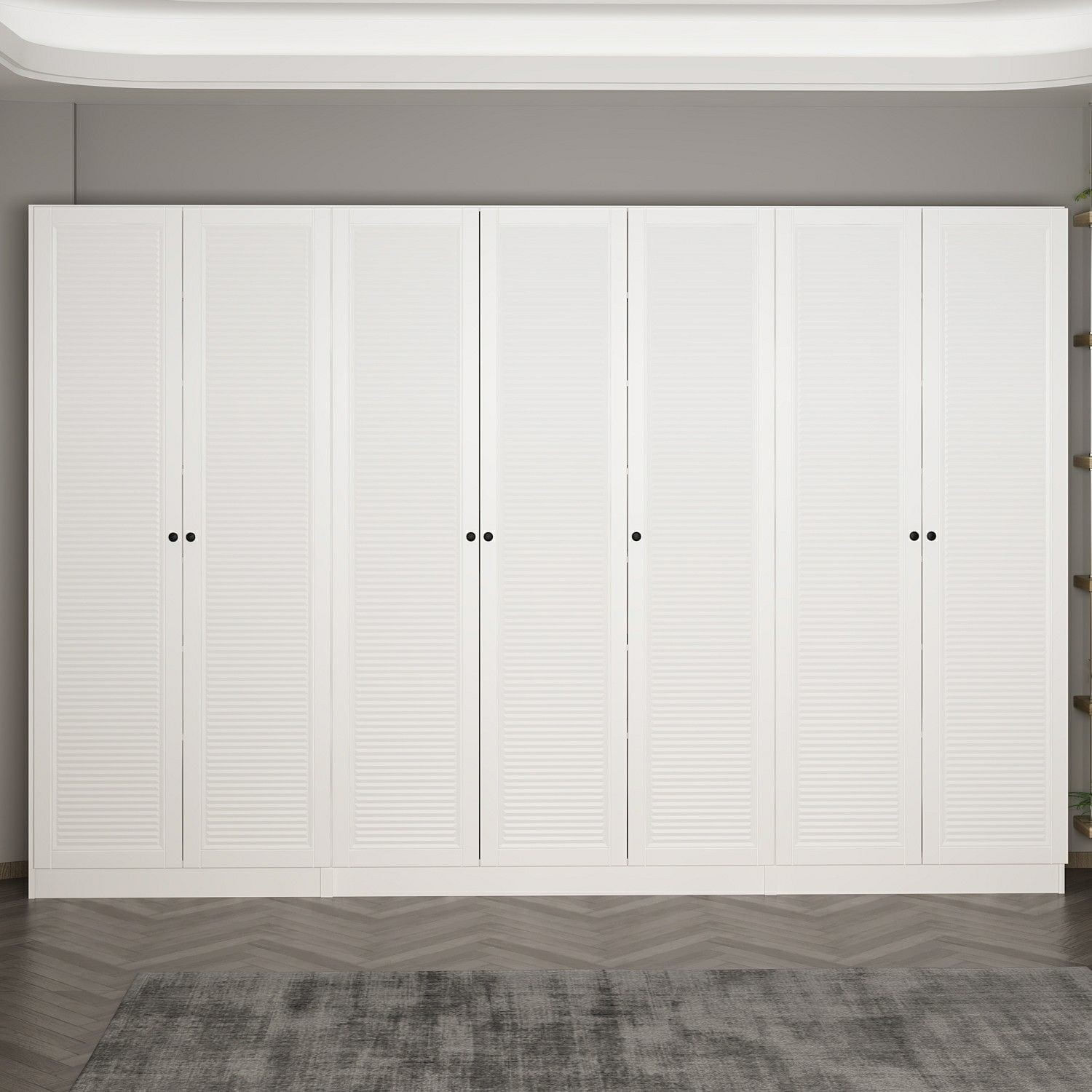 Cuier hol Hanah Home, PAL melaminat, 315 x 35 x 210 cm, alb, 506MNR3323 — imaginea 4