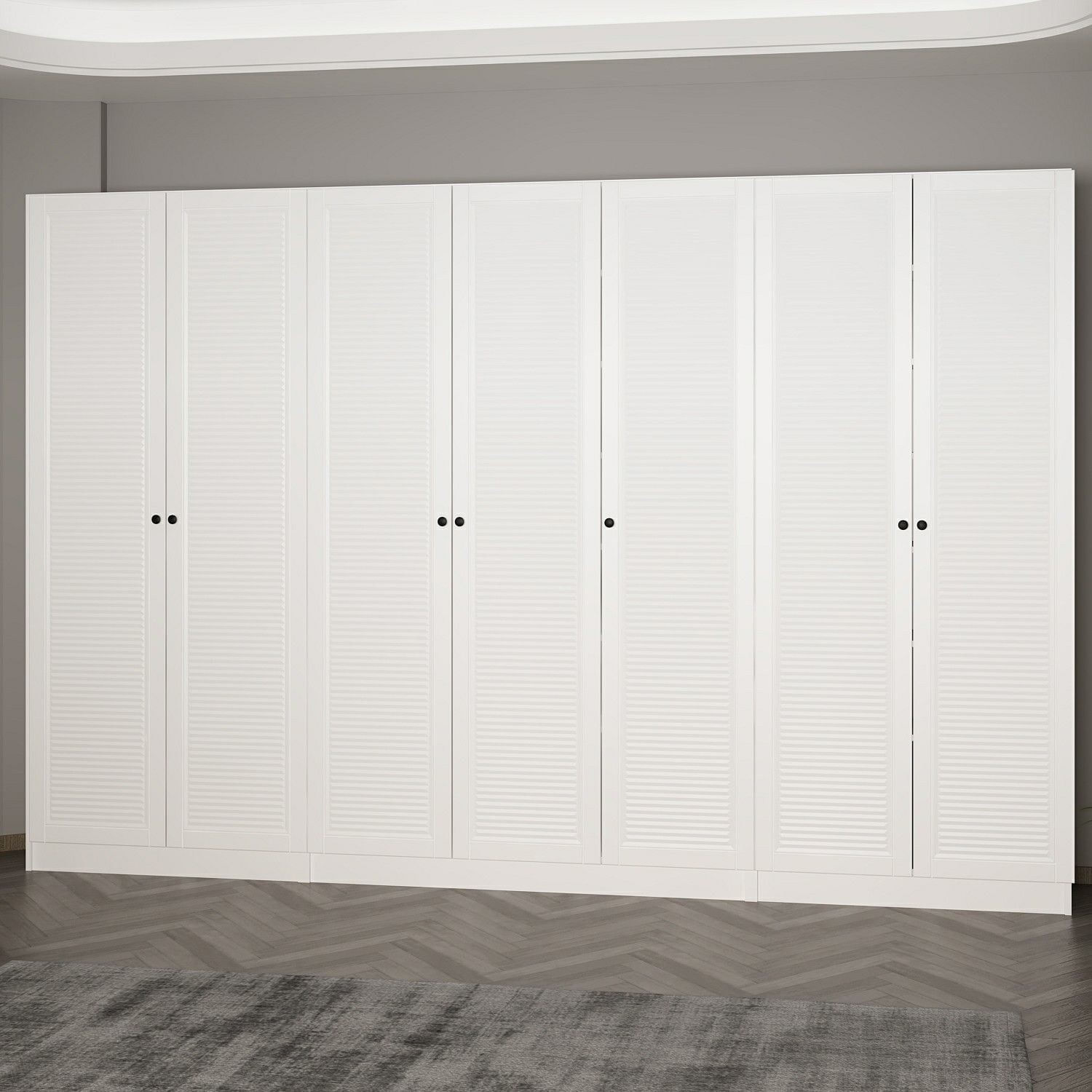 Cuier hol Hanah Home, PAL melaminat, 315 x 35 x 210 cm, alb, 506MNR3323 — imaginea 5