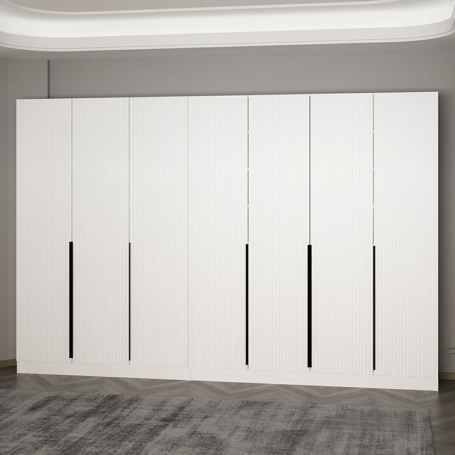 Cuier hol Hanah Home, PAL melaminat, 315 x 35 x 210 cm, alb, 506MNR3235 — imaginea 3