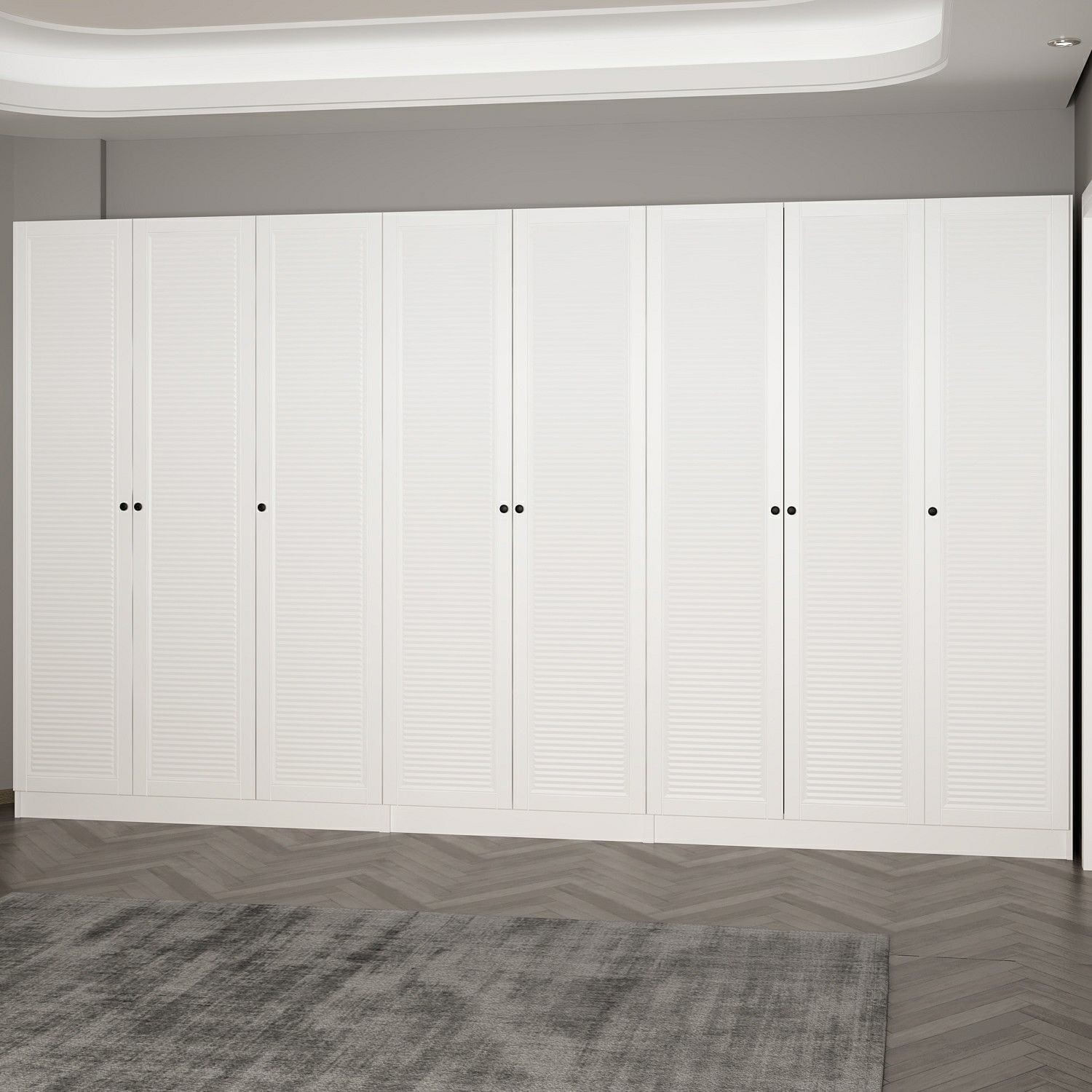Cuier hol Hanah Home, PAL melaminat, 360 x 35 x 210 cm, alb, 506MNR3326 — imaginea 7