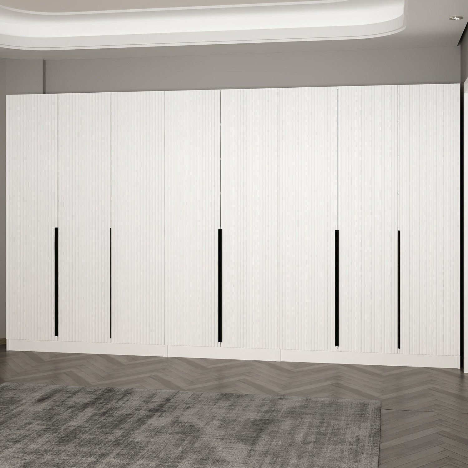 Cuier hol Hanah Home, PAL melaminat, 360 x 35 x 210 cm, alb, 506MNR3237 — imaginea 7