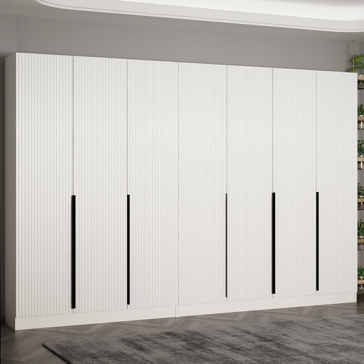 Cuier hol Hanah Home, PAL melaminat, 315 x 35 x 210 cm, alb, 506MNR3235 — imaginea 6