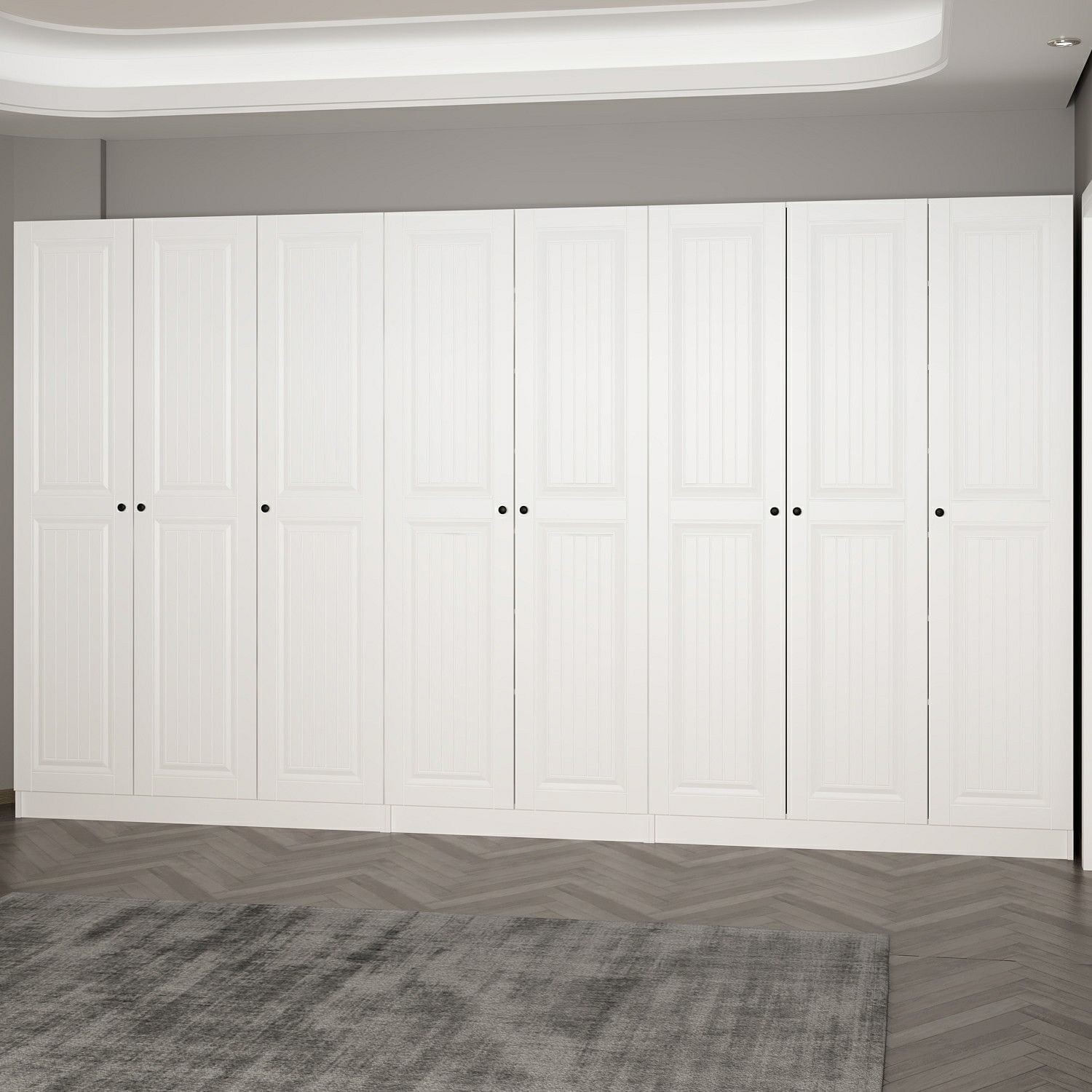 Cuier hol Hanah Home, PAL melaminat, 360 x 35 x 210 cm, alb, 506MNR3226 — imaginea 6