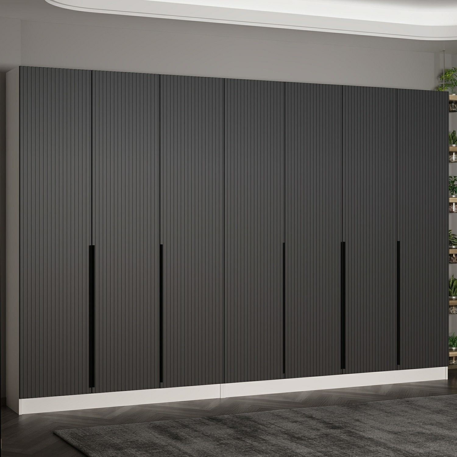 Cuier hol Hanah Home, PAL melaminat, 315 x 35 x 210 cm, antracit, 506MNR3246 — imaginea 2