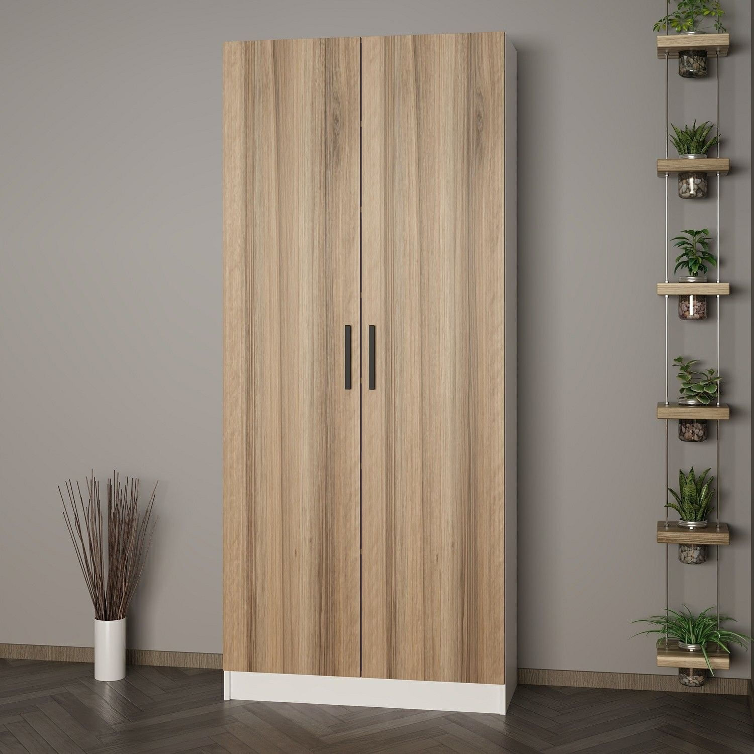 Cuier hol Hanah Home, PAL melaminat, 90 x 35 x 210 cm, nuc, 506MNR3194 — imaginea 3