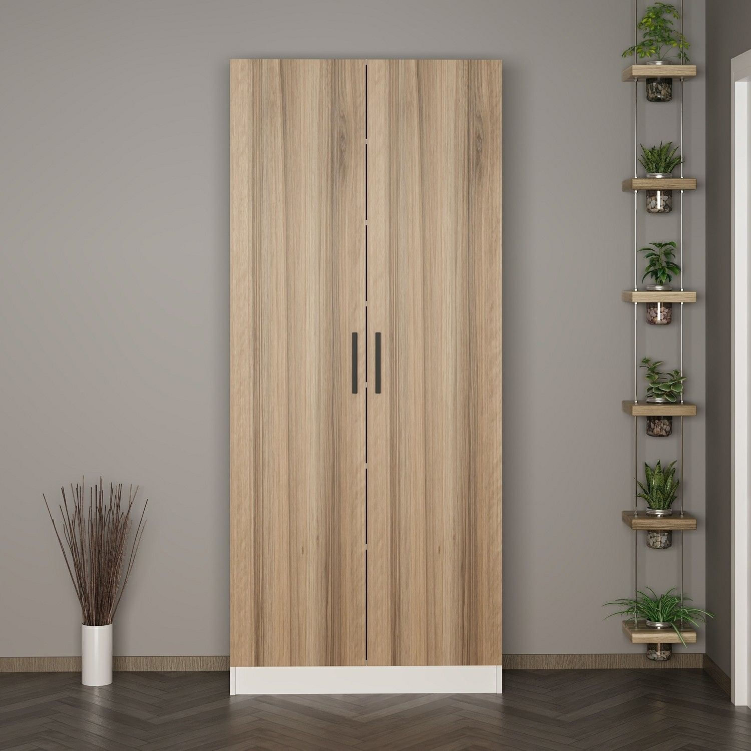Cuier hol Hanah Home, PAL melaminat, 90 x 35 x 210 cm, nuc, 506MNR3194 — imaginea 4