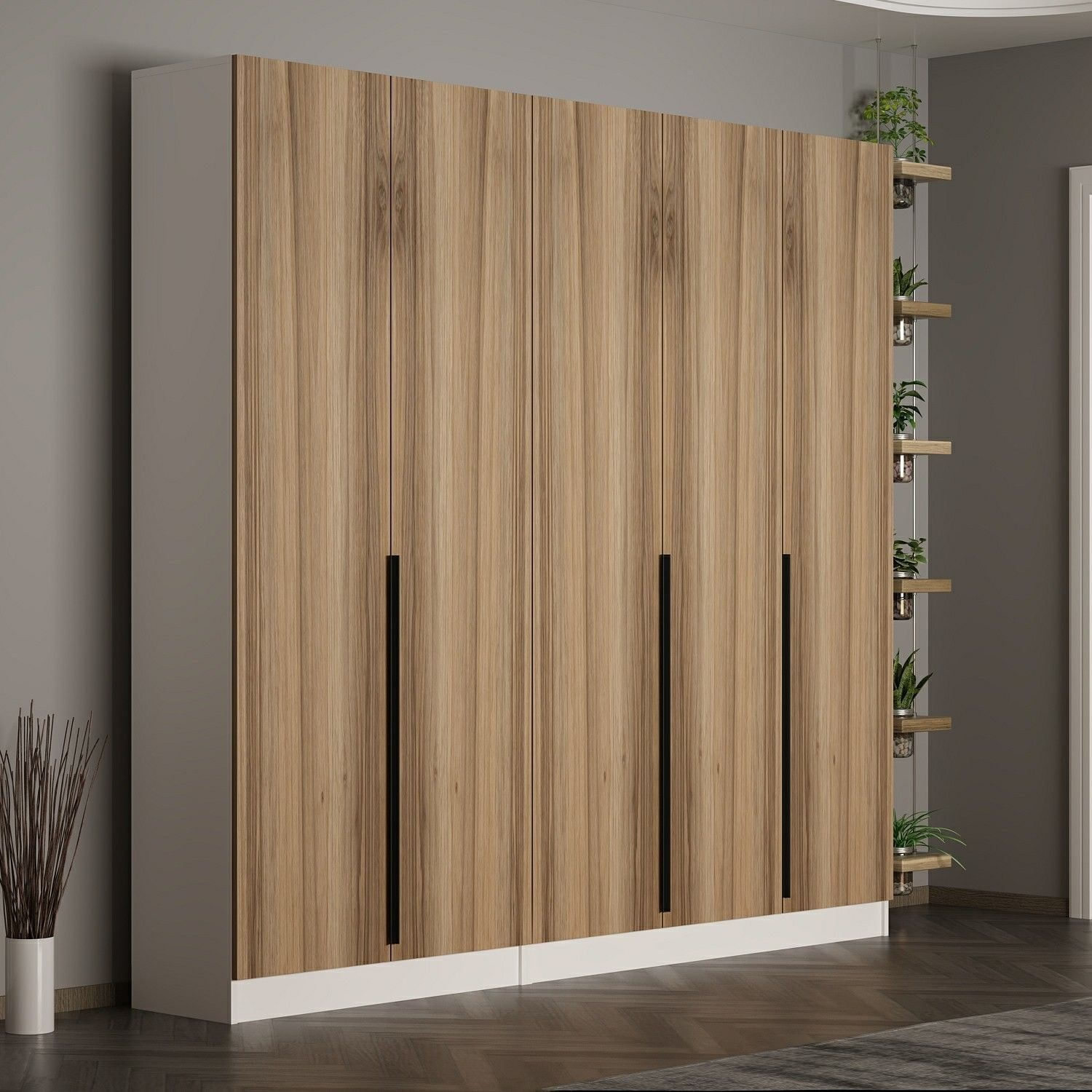 Cuier hol Hanah Home, PAL melaminat, 225 x 35 x 210 cm, nuc, 506MNR3253 — imaginea 8