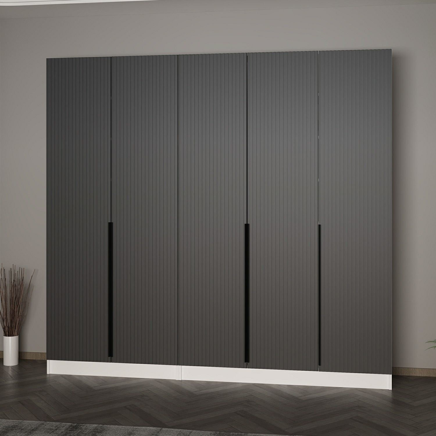 Cuier hol Hanah Home, PAL melaminat, 225 x 35 x 210 cm, antracit, 506MNR3242 — imaginea 2