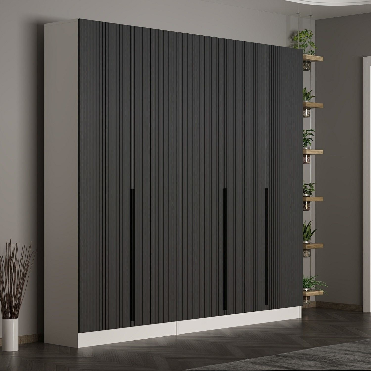 Cuier hol Hanah Home, PAL melaminat, 225 x 35 x 210 cm, antracit, 506MNR3242 — imaginea 8
