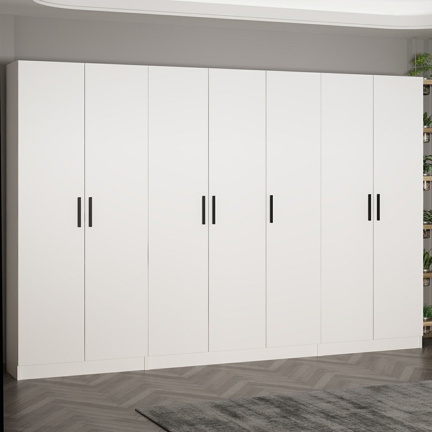 Cuier hol Hanah Home, PAL melaminat, 315 x 35 x 210 cm, alb, 506MNR3178 — imaginea 2