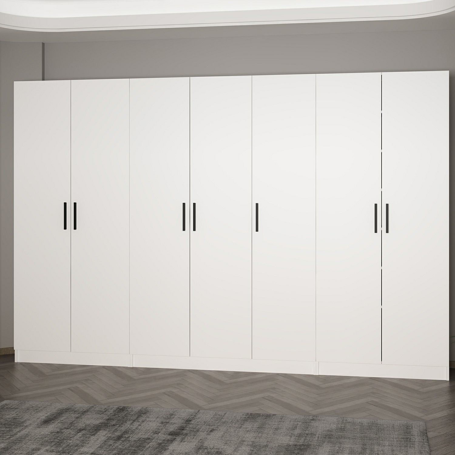 Cuier hol Hanah Home, PAL melaminat, 315 x 35 x 210 cm, alb, 506MNR3178 — imaginea 3