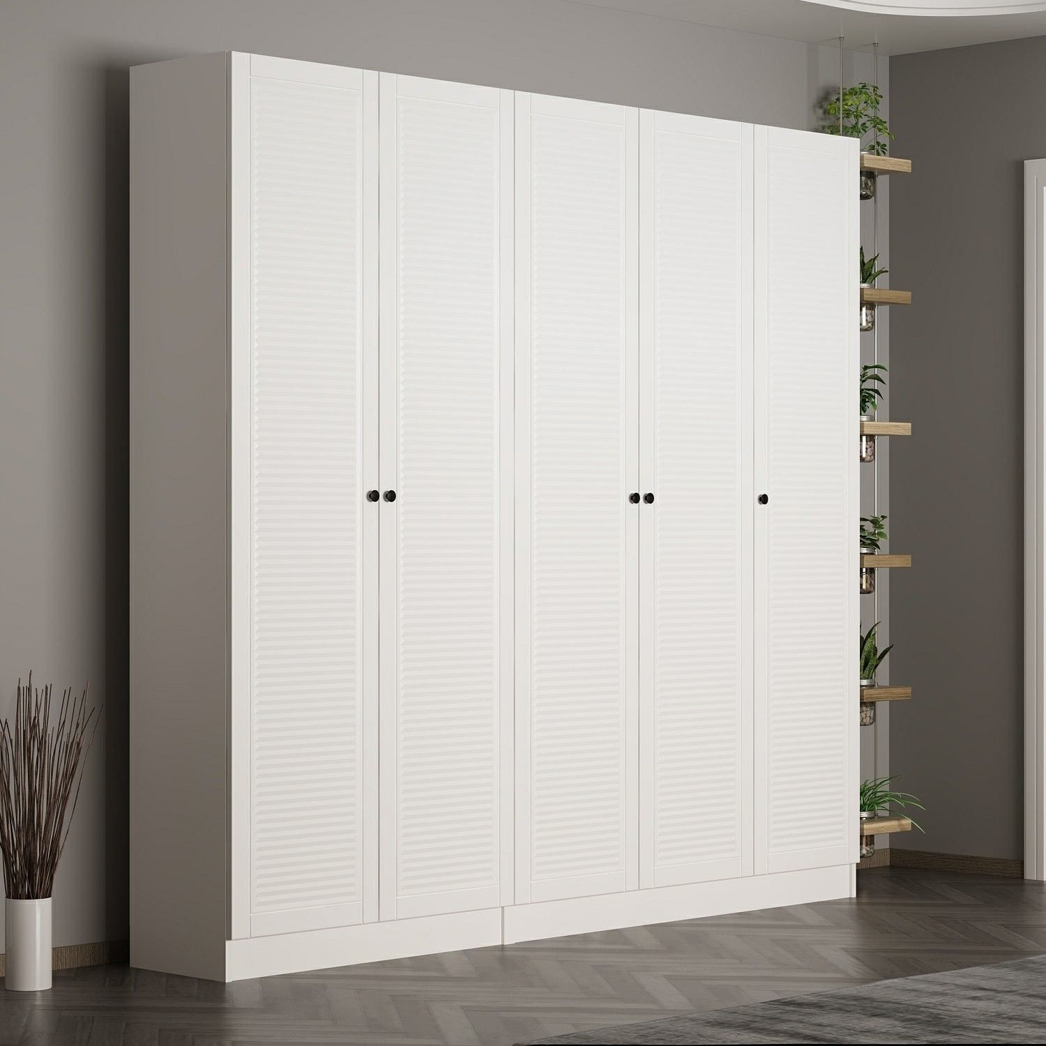 Cuier hol Hanah Home, PAL melaminat, 225 x 35 x 210 cm, alb, 506MNR3320 — imaginea 4