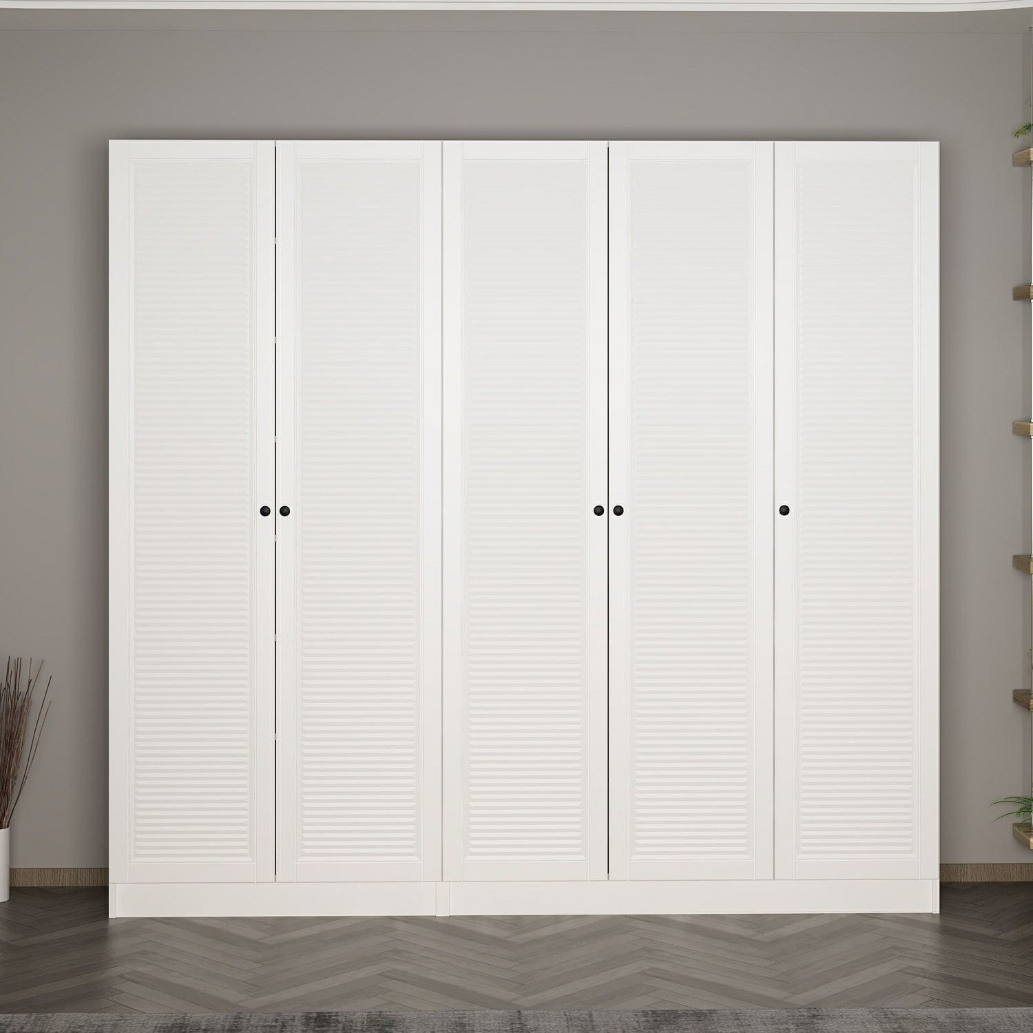 Cuier hol Hanah Home, PAL melaminat, 225 x 35 x 210 cm, alb, 506MNR3320 — imaginea 8