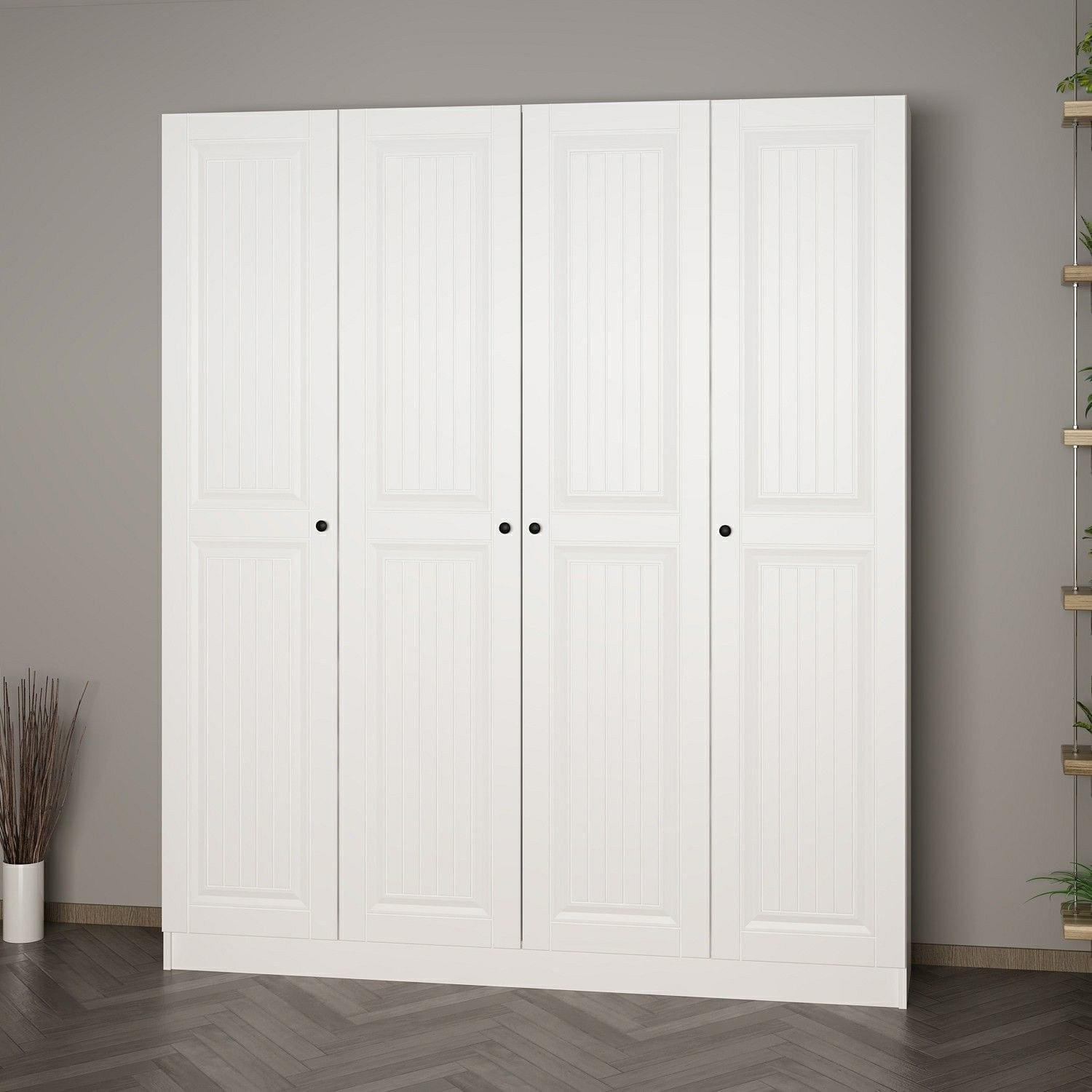 Cuier hol Hanah Home, PAL melaminat, 180 x 35 x 210 cm, alb, 506MNR3219