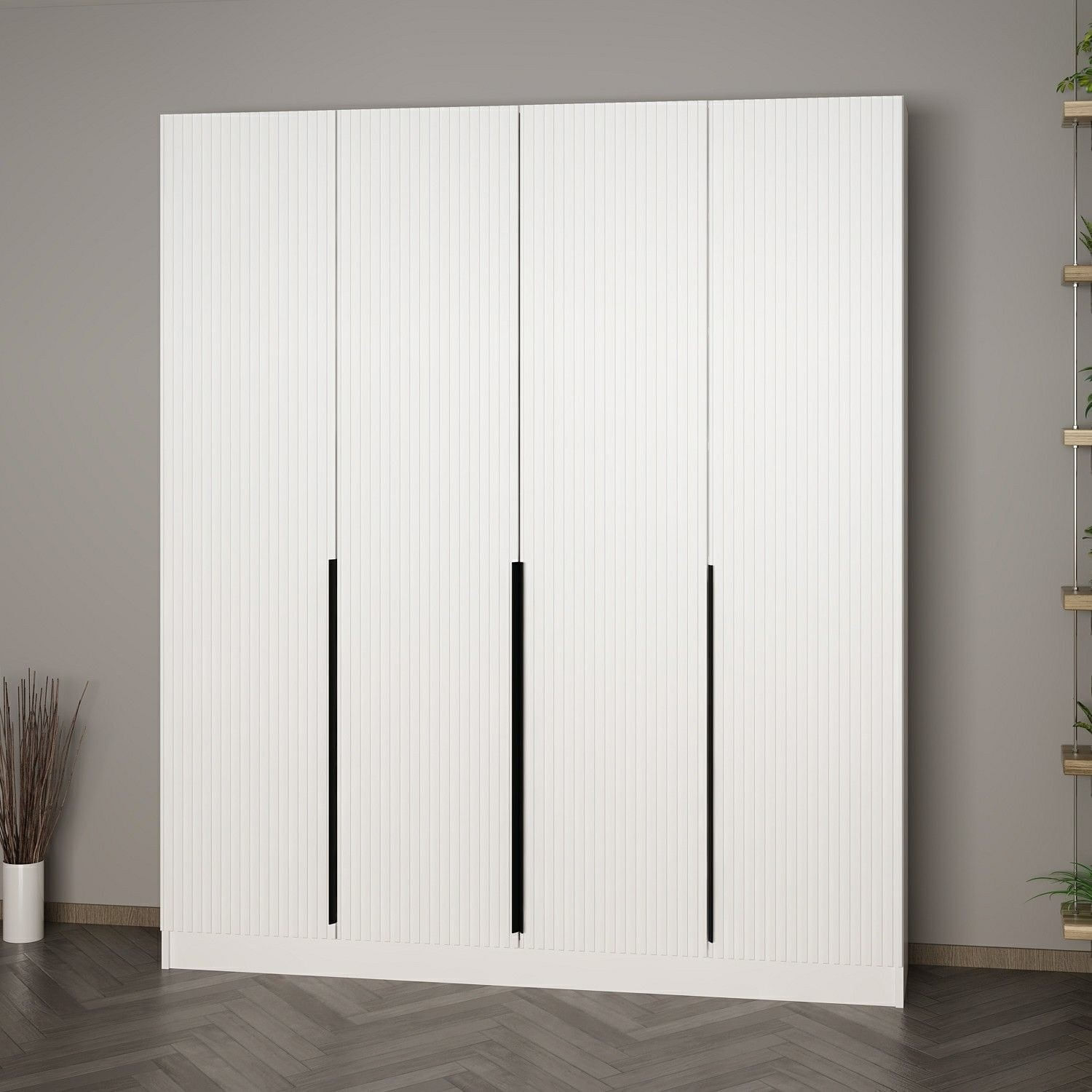 Cuier hol Hanah Home, PAL melaminat, 180 x 35 x 210 cm, alb, 506MNR3230 — imaginea 3