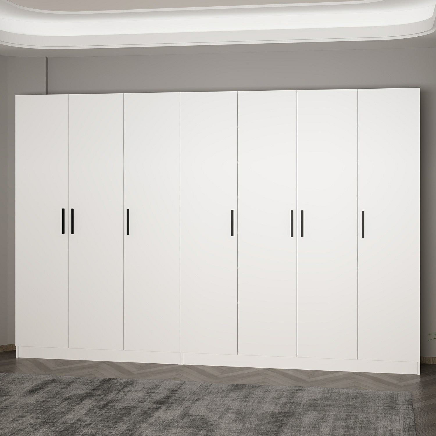Cuier hol Hanah Home, PAL melaminat, 315 x 35 x 210 cm, alb, 506MNR3179 — imaginea 4