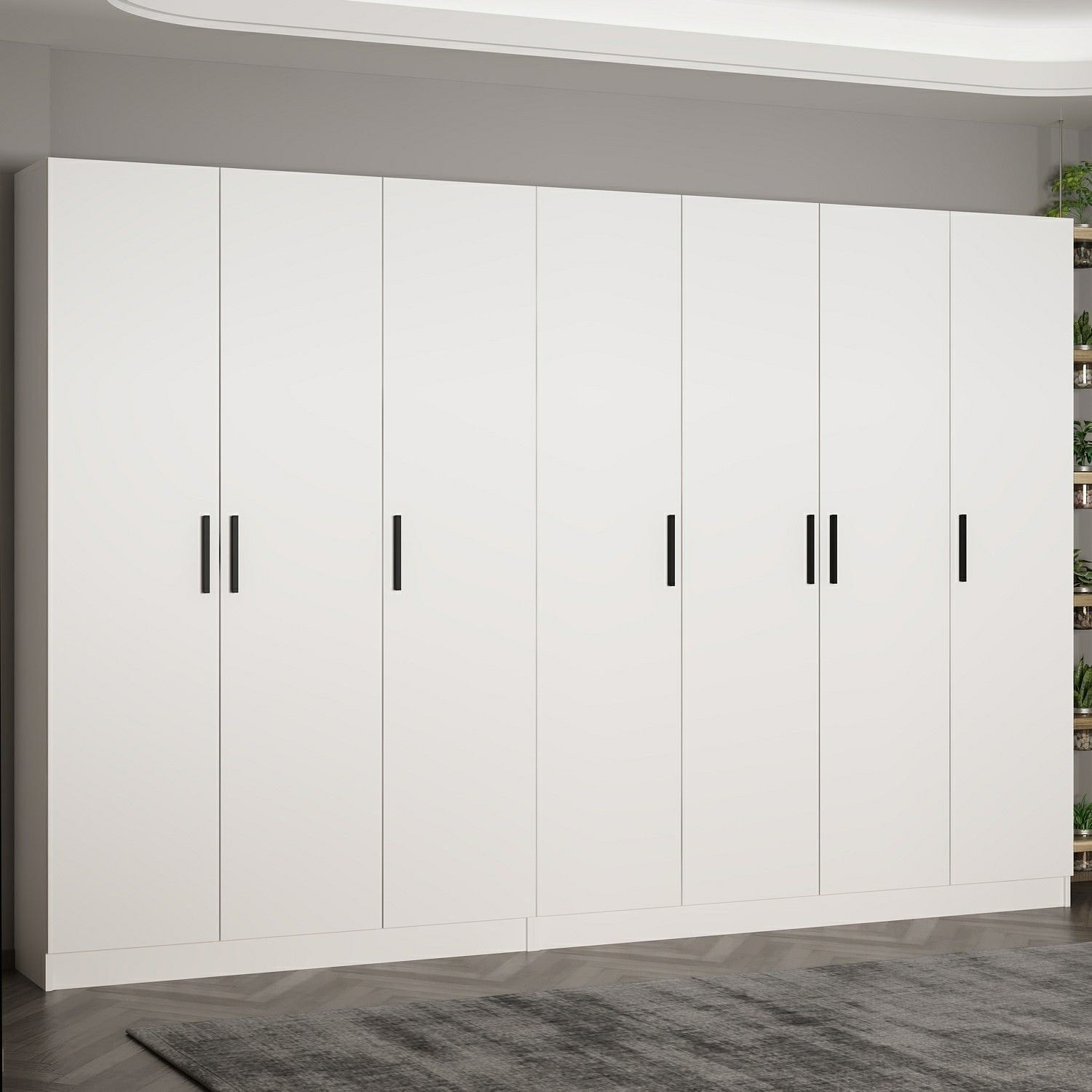 Cuier hol Hanah Home, PAL melaminat, 315 x 35 x 210 cm, alb, 506MNR3179 — imaginea 5