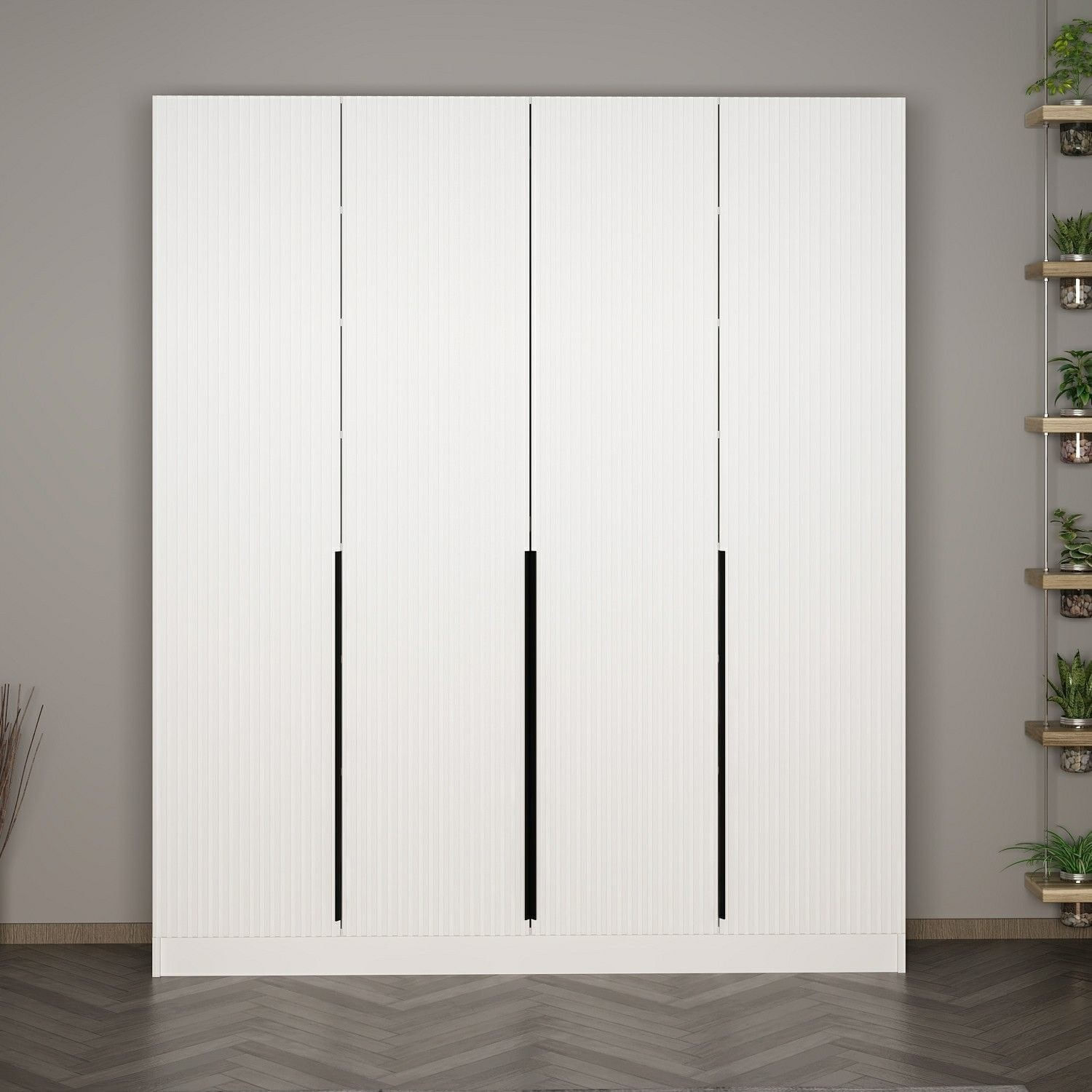 Cuier hol Hanah Home, PAL melaminat, 180 x 35 x 210 cm, alb, 506MNR3230 — imaginea 4