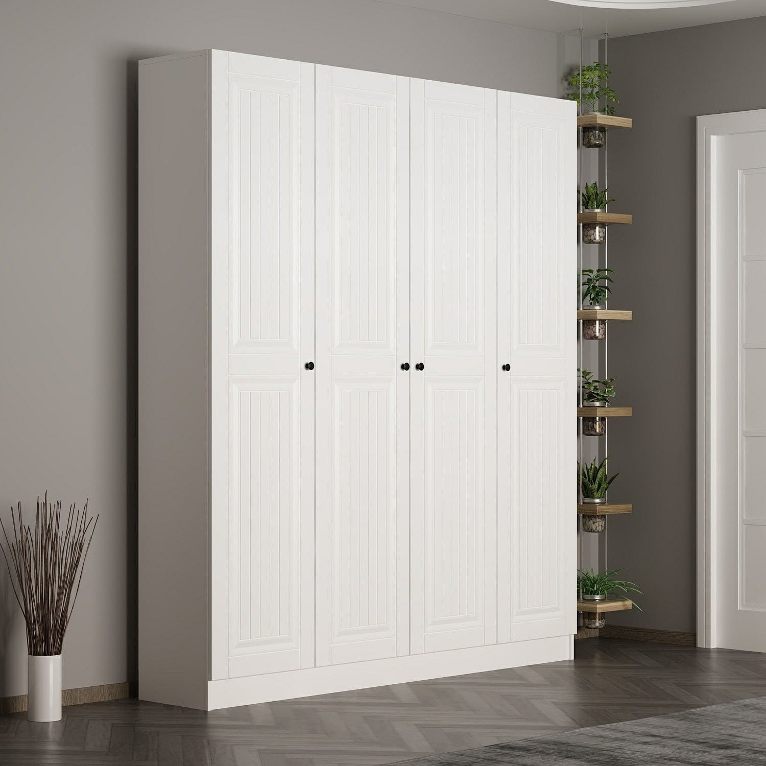 Cuier hol Hanah Home, PAL melaminat, 180 x 35 x 210 cm, alb, 506MNR3219 — imaginea 2