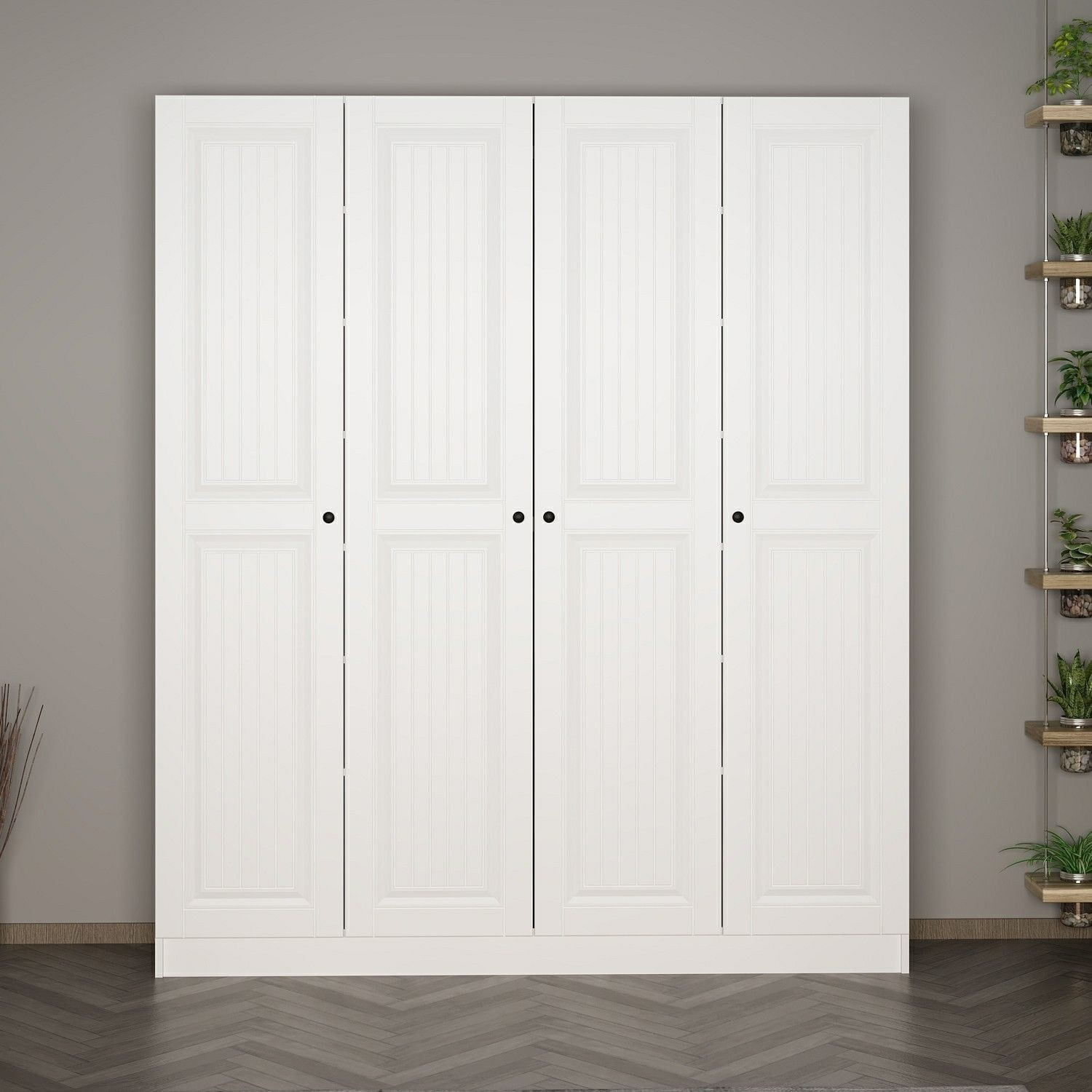 Cuier hol Hanah Home, PAL melaminat, 180 x 35 x 210 cm, alb, 506MNR3219 — imaginea 3