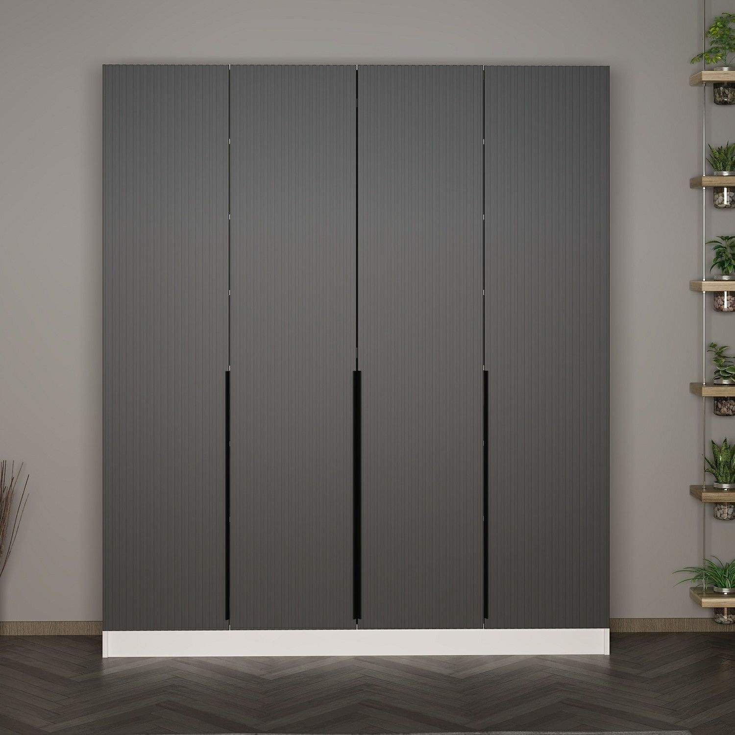 Cuier hol Hanah Home, PAL melaminat, 180 x 35 x 210 cm, antracit, 506MNR3241 — imaginea 2