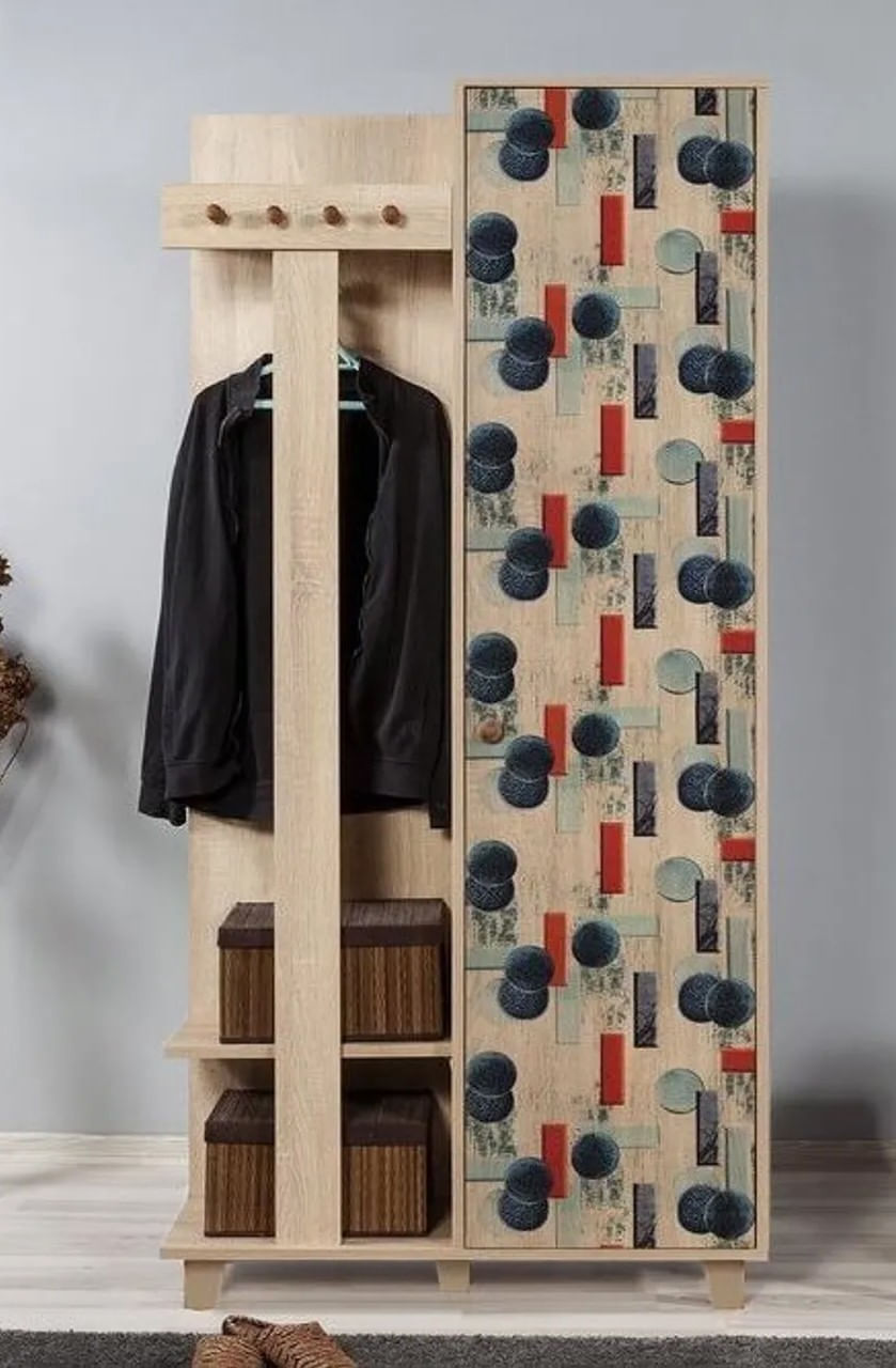 Cuier hol Hanah Home, PAL melaminat, 90 x 36 x 192 cm, stejar sonoma, 869VEL4837 — imaginea 5