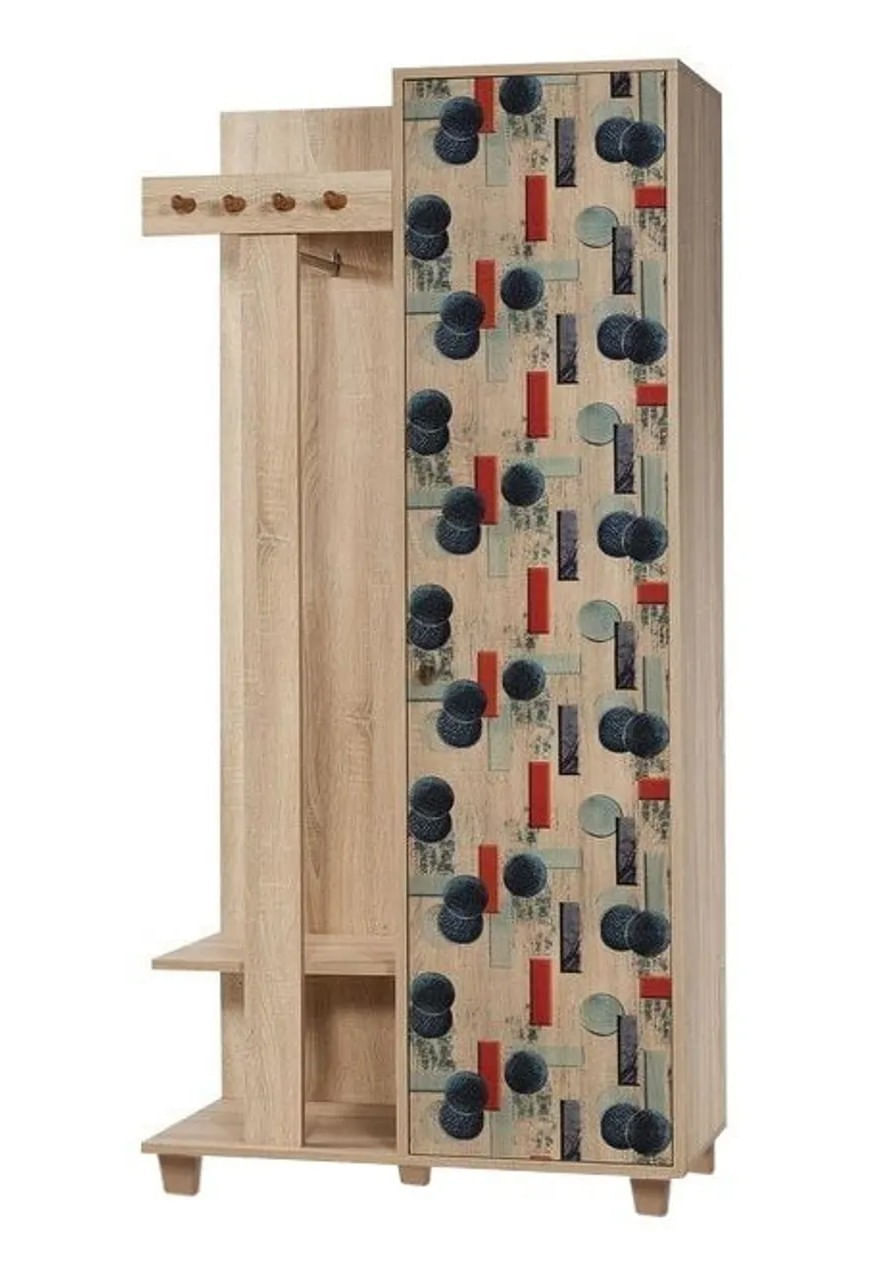 Cuier hol Hanah Home, PAL melaminat, 90 x 36 x 192 cm, stejar sonoma, 869VEL4837 — imaginea 6