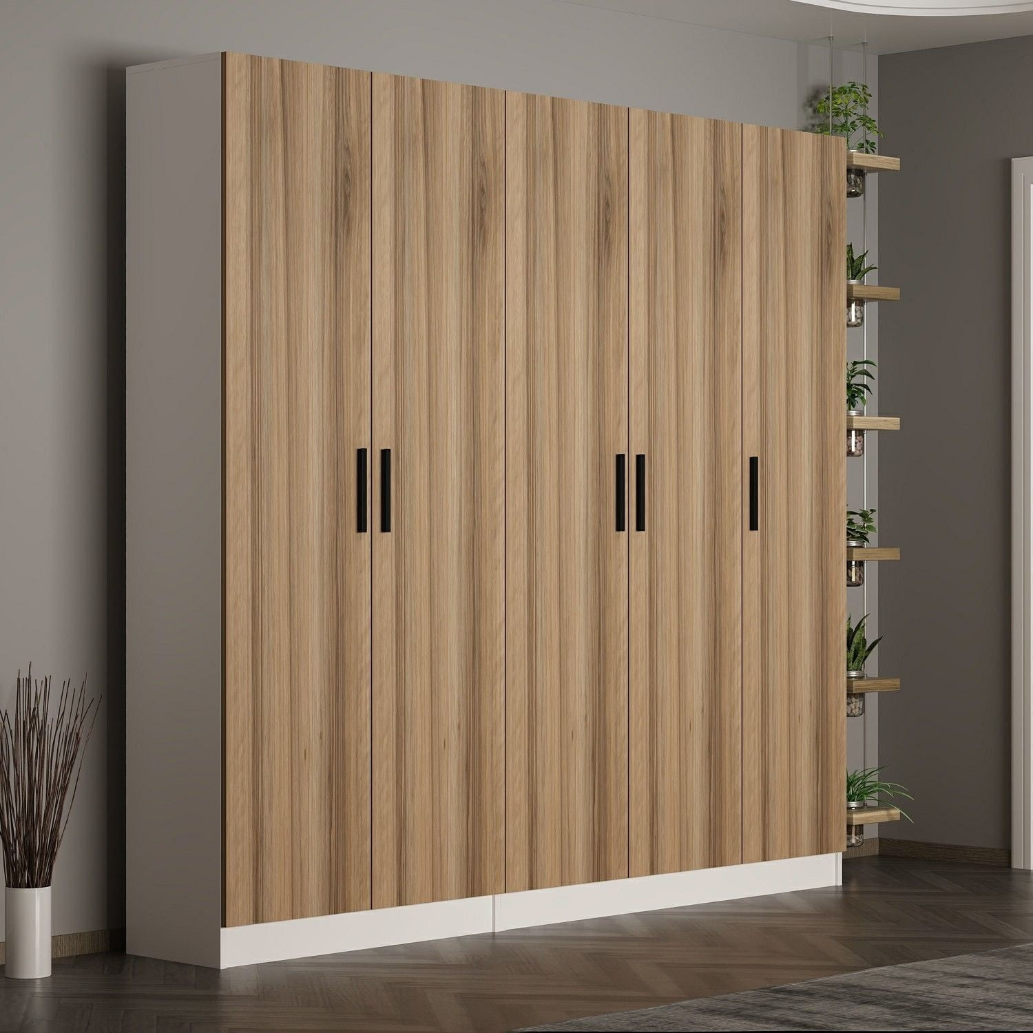 Cuier hol Hanah Home, PAL melaminat, 225 x 35 x 210 cm, nuc, 506MNR3197 — imaginea 2