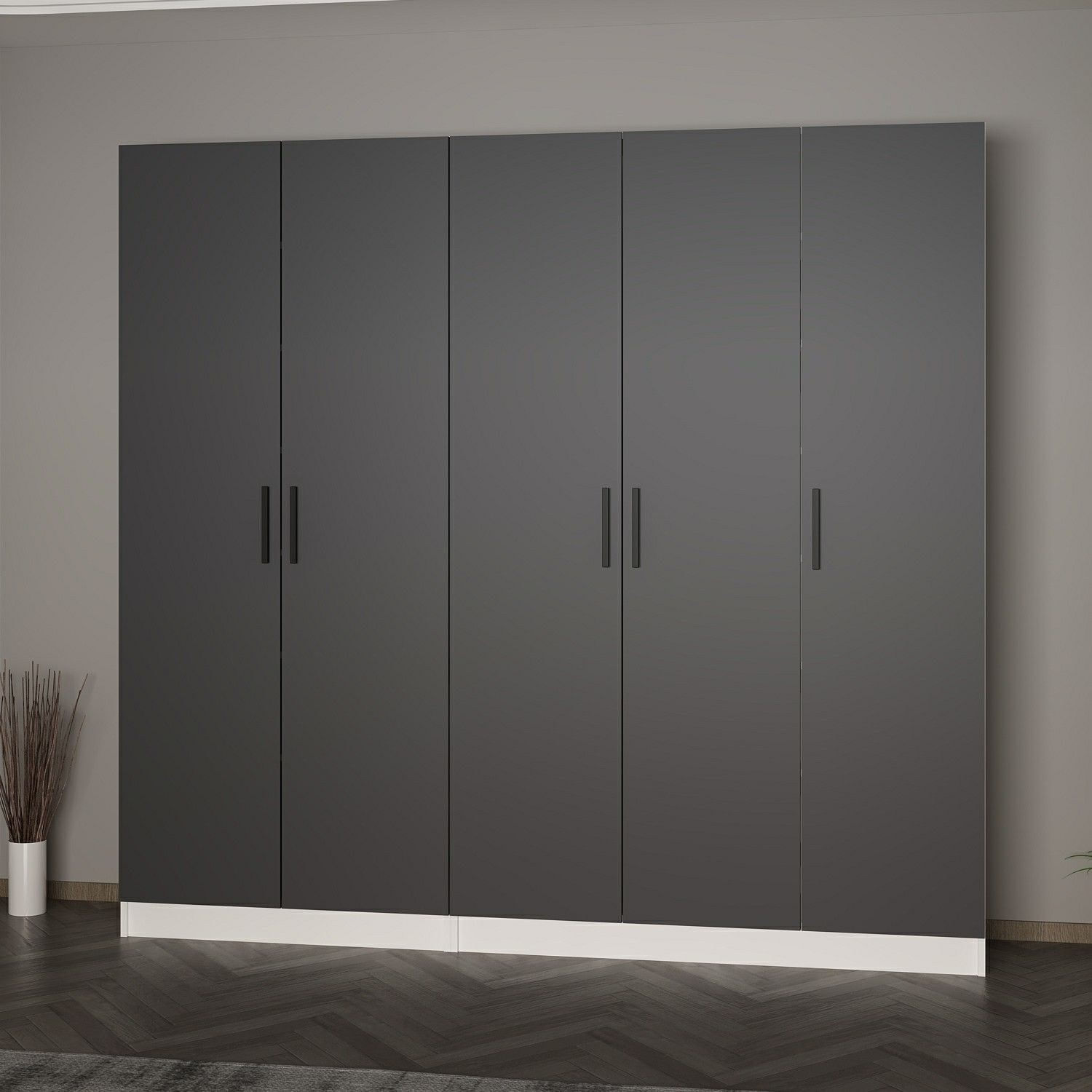 Cuier hol Hanah Home, PAL melaminat, 225 x 35 x 210 cm, antracit, 506MNR3186 — imaginea 8
