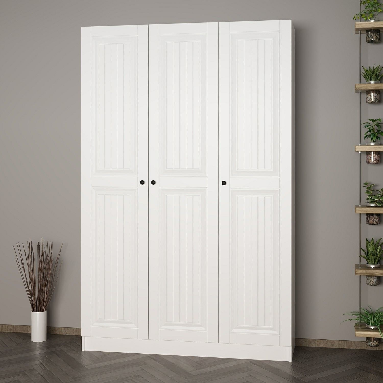 Cuier hol Hanah Home, PAL melaminat, 135 x 35 x 210 cm, alb, 506MNR3218 — imaginea 5
