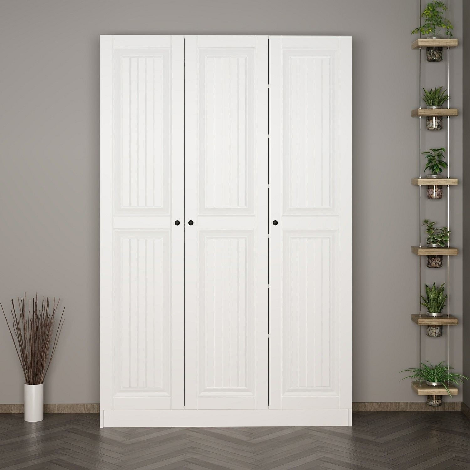 Cuier hol Hanah Home, PAL melaminat, 135 x 35 x 210 cm, alb, 506MNR3218 — imaginea 6