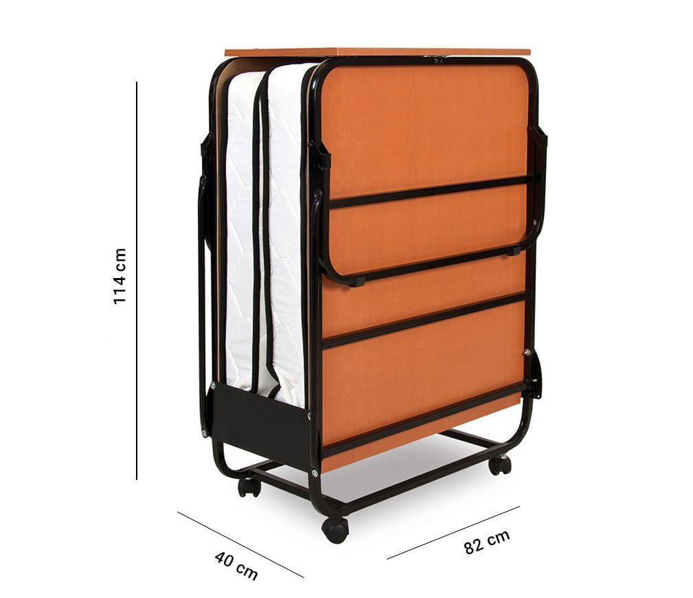 Pat pliant Hanah Home, metal, 80 x 190 x 15 cm, alb/negru, 480NRN2109